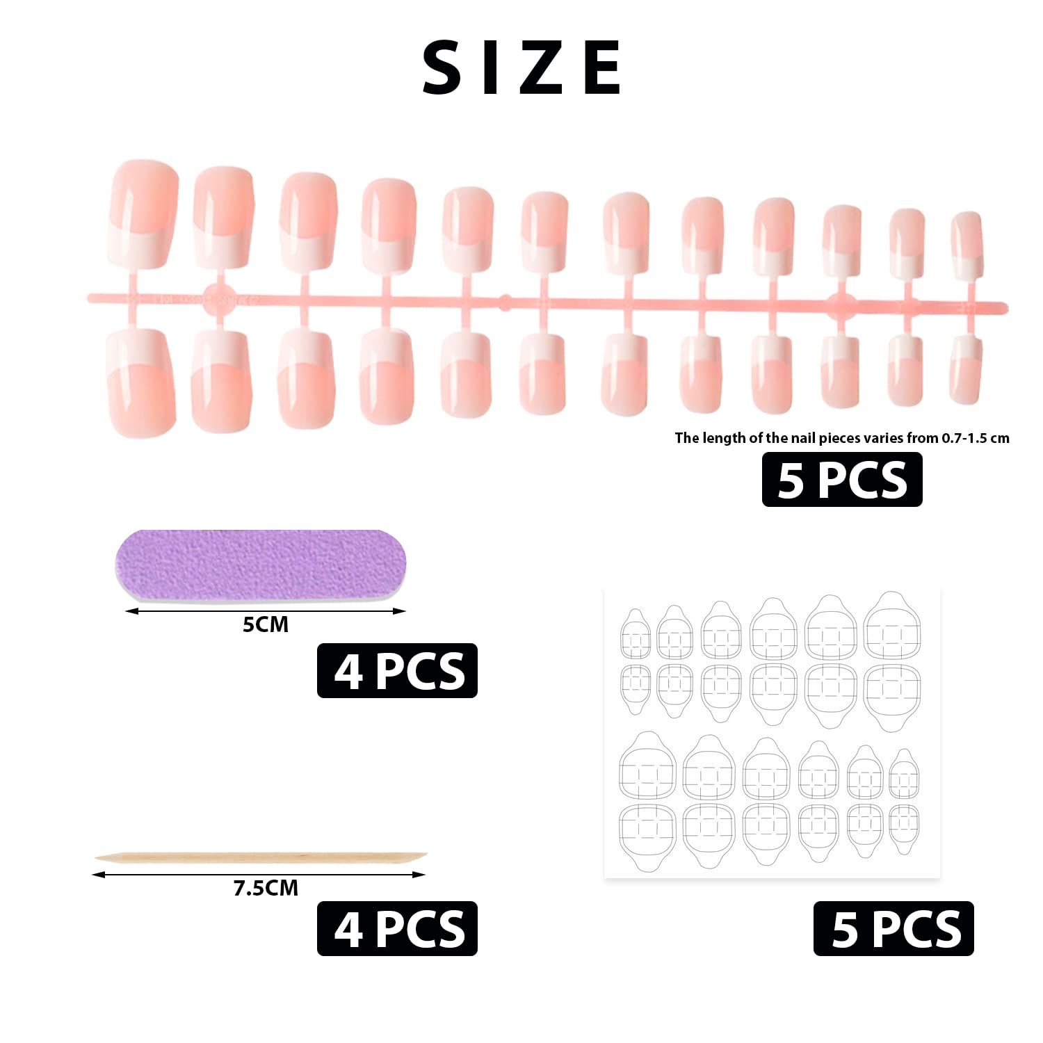 248-Piece Nail Art Kit with Fake Nails, Jelly Stickers, Nail File & Orange Stick - Professional Nail Decorating Tools for Home & Salon Use - Perfect for Women & Girls DIY Manicures & Nail Art Designs