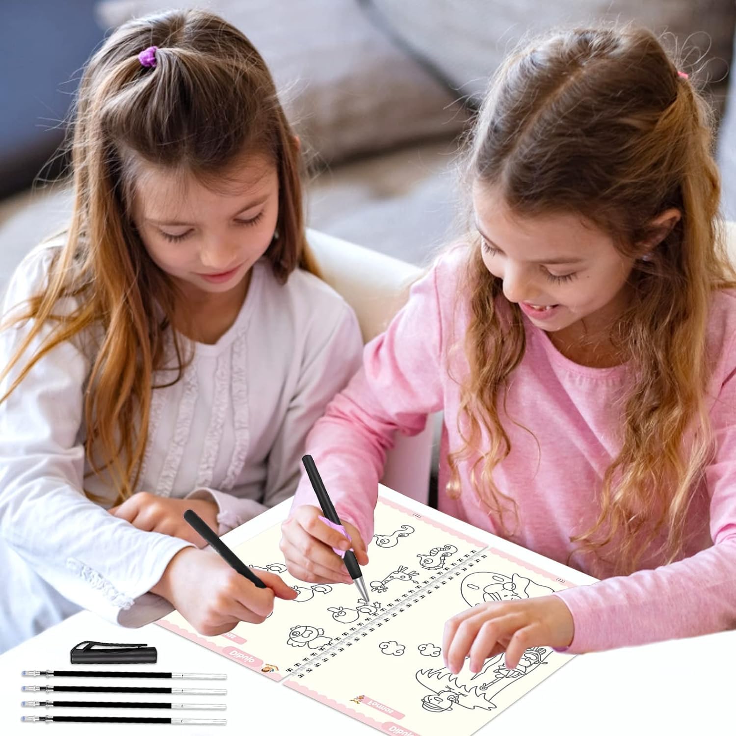 10-Pack Reusable Magic Pens with Refills for Kids - Disappearing Ink Writing Practice Set for Kindergarten & Preschool Learning (Ideal for Handwriting Practice, Calligraphy Training & Early Education)