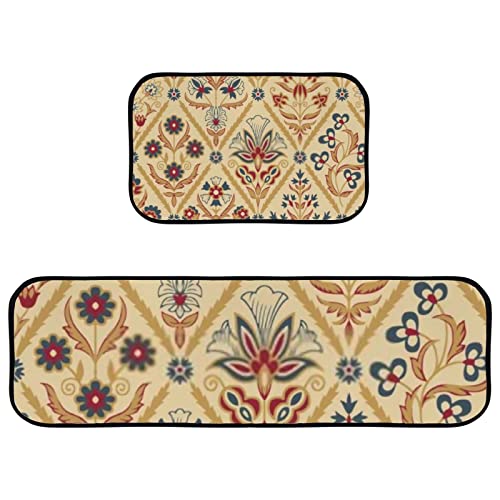 Abstract Block Print Flower Pattern