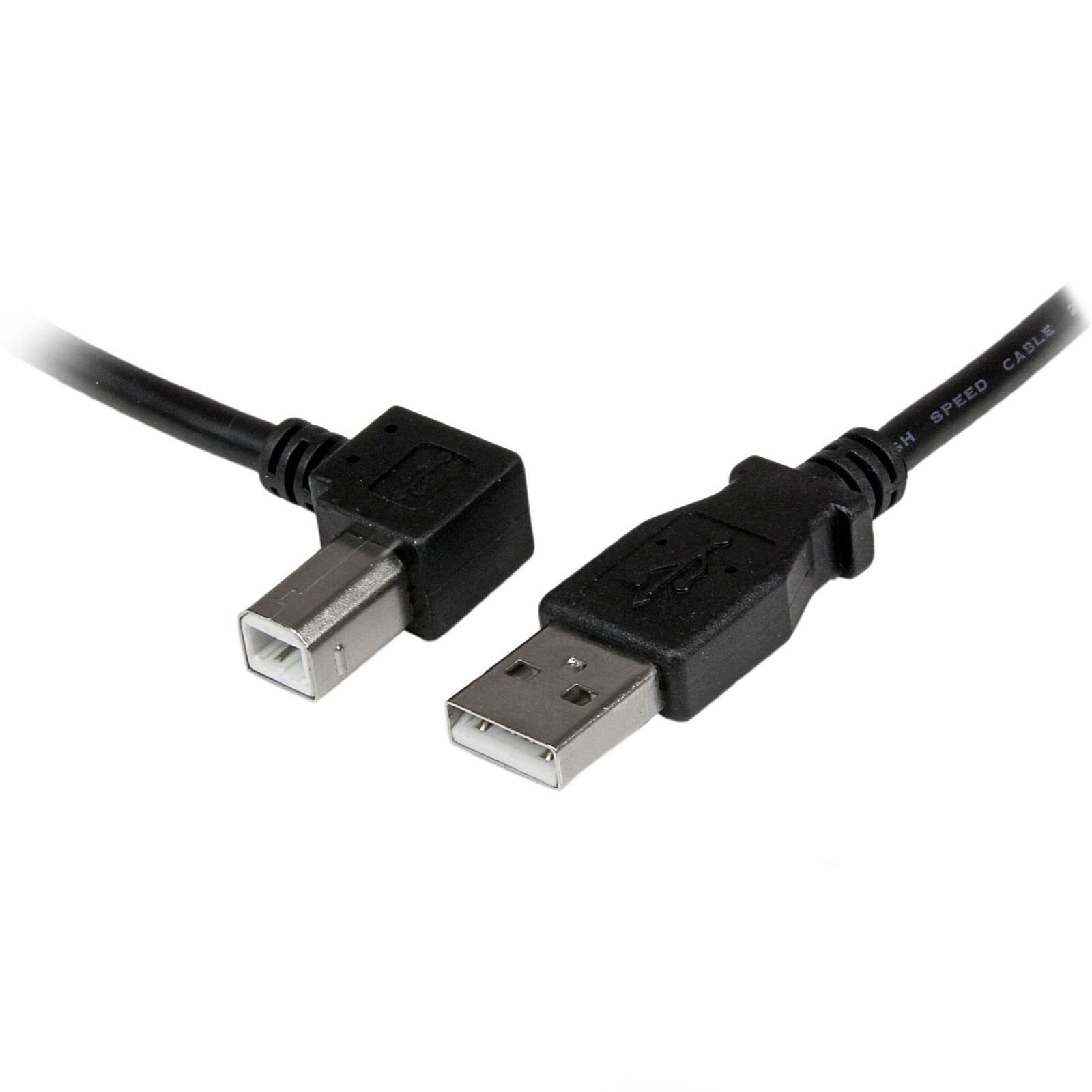 StarTech.com 1m USB 2.0 A to Left Angle B Cable Male to Male - High Speed Printer Scanner Cable for Hard-to-Reach Devices - Perfect for Narrow Spaces, POS Systems, Medical Equipment & Office Setups