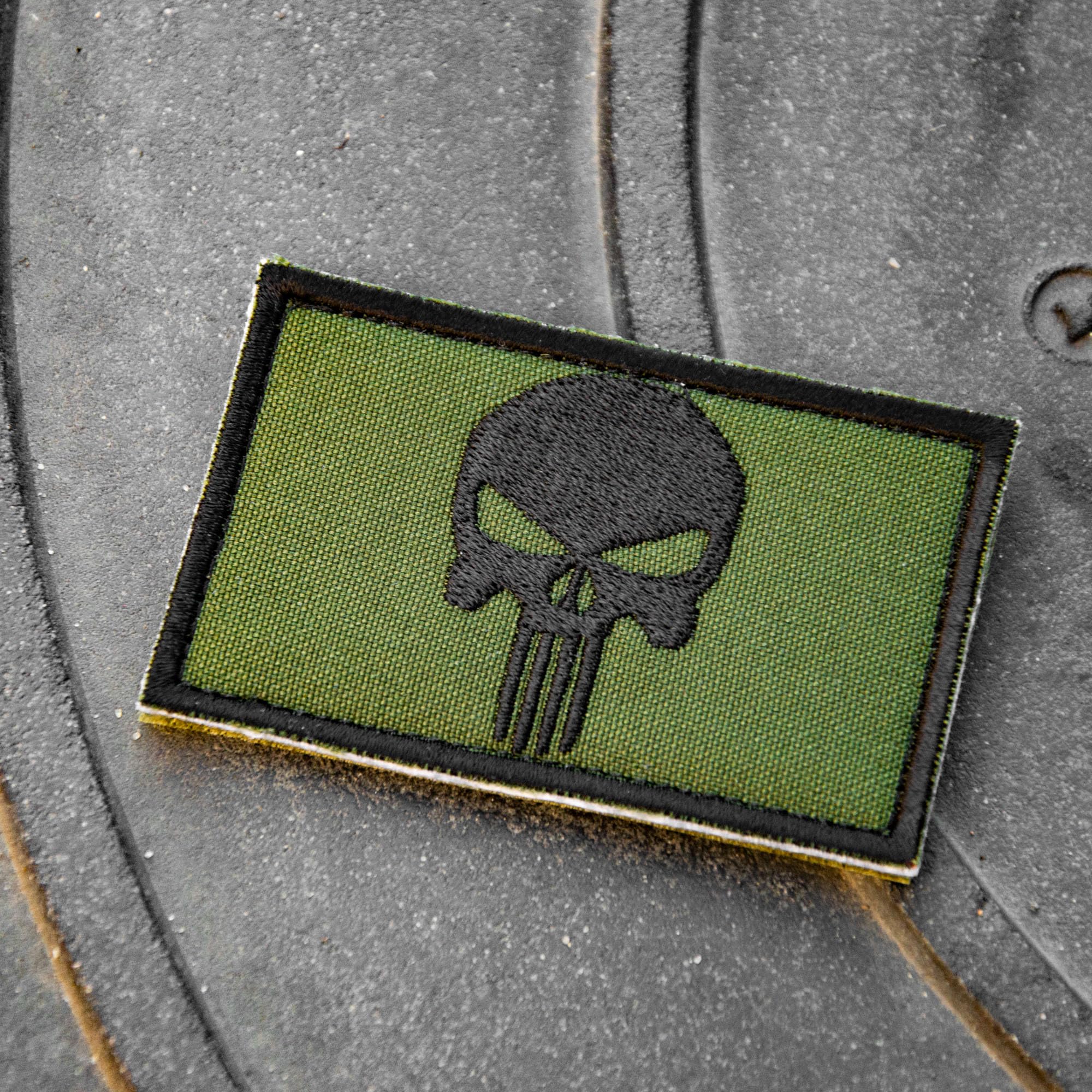 2Pcs Skull Embroidered Tactical Patches with Hook and Loop Fasteners - Military Grade Morale Patches for Backpacks, Helmets, Tactical Vests & Dog Vests - Sew On Option in Olive Green - Perfect for Outdoor Adventures, Airsoft & Military Enthusiasts