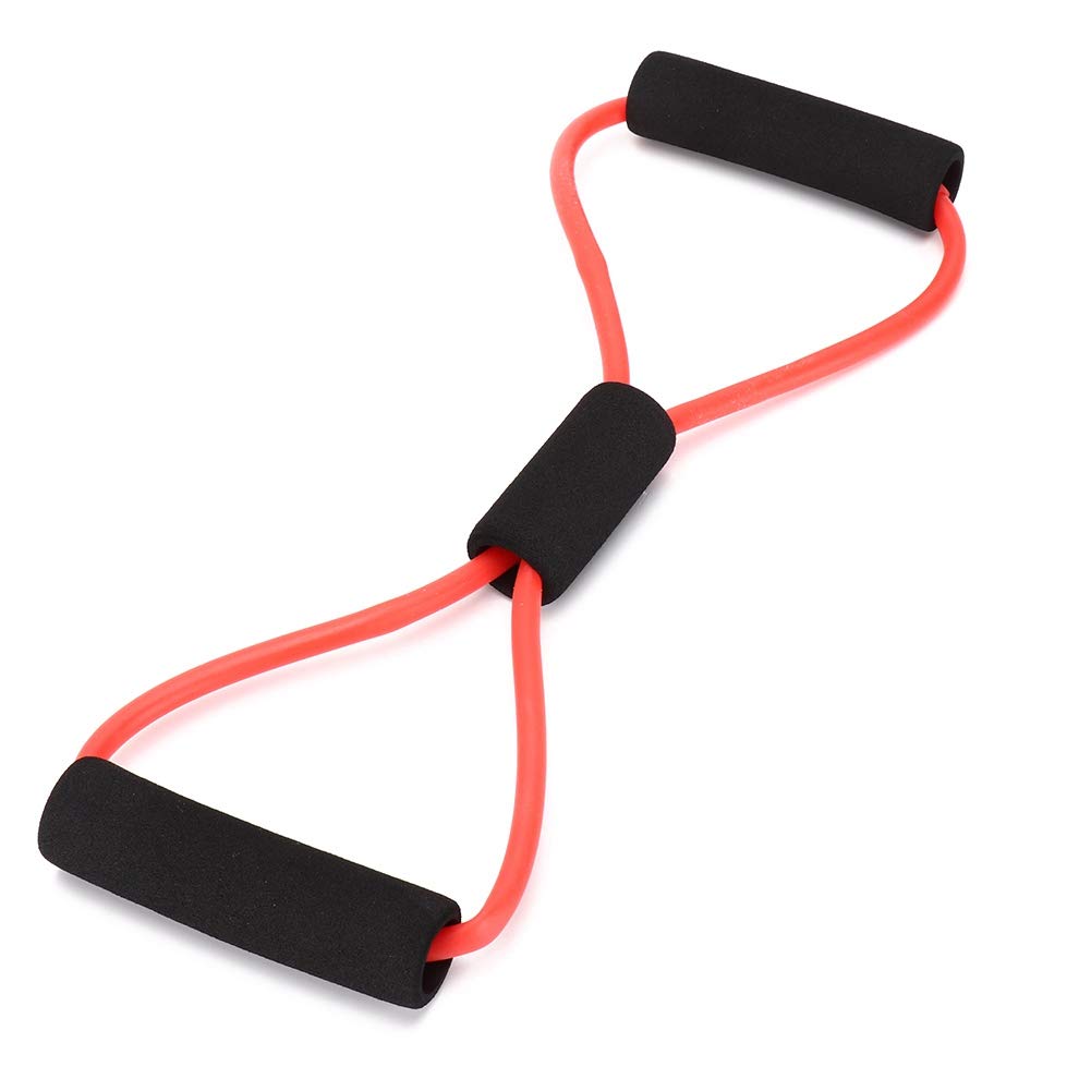 Premium 8-Shaped Resistance Bands for Men & Women - Chest Expander, Arm & Shoulder Workout Stretch Bands - Home Gym Equipment for Strength Training, Yoga & Fitness (Red) - Perfect for Home Workouts, Office Stretching & Travel Fitness