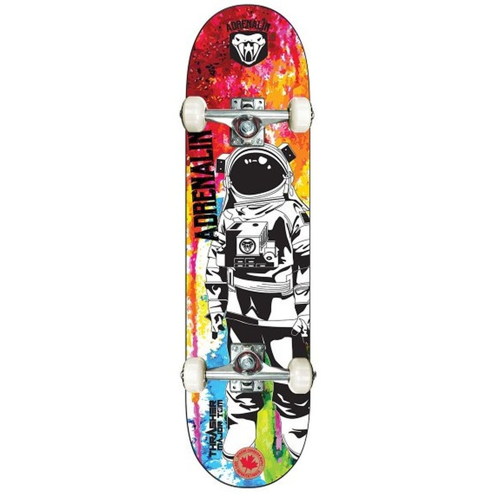 Adrenalin Thrasher Major Tom Skateboard - Professional Skateboard Deck for Street & Park Riding - Perfect for Skaters & Beginners | Great for Commuting, Tricks & Outdoor Sports