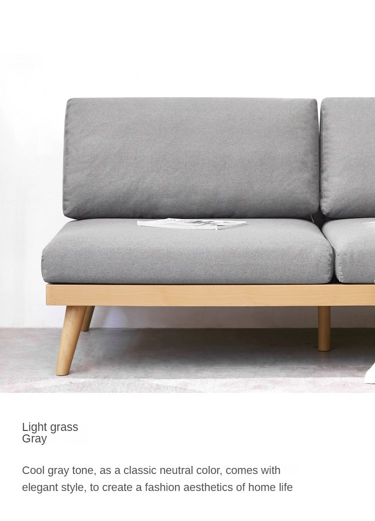 Premium Beech Solid Wood Upholstered Sofa - Comfortable & Durable Living Room Furniture for Relaxing & Entertaining