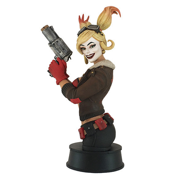 DC Comics Harley Quinn Bombshells Mini Bust Statue - Collectible DC Superhero Figure for Display, Gifts & Comic Book Fans (Perfect for Home Office Decor, Geek Culture Collections)
