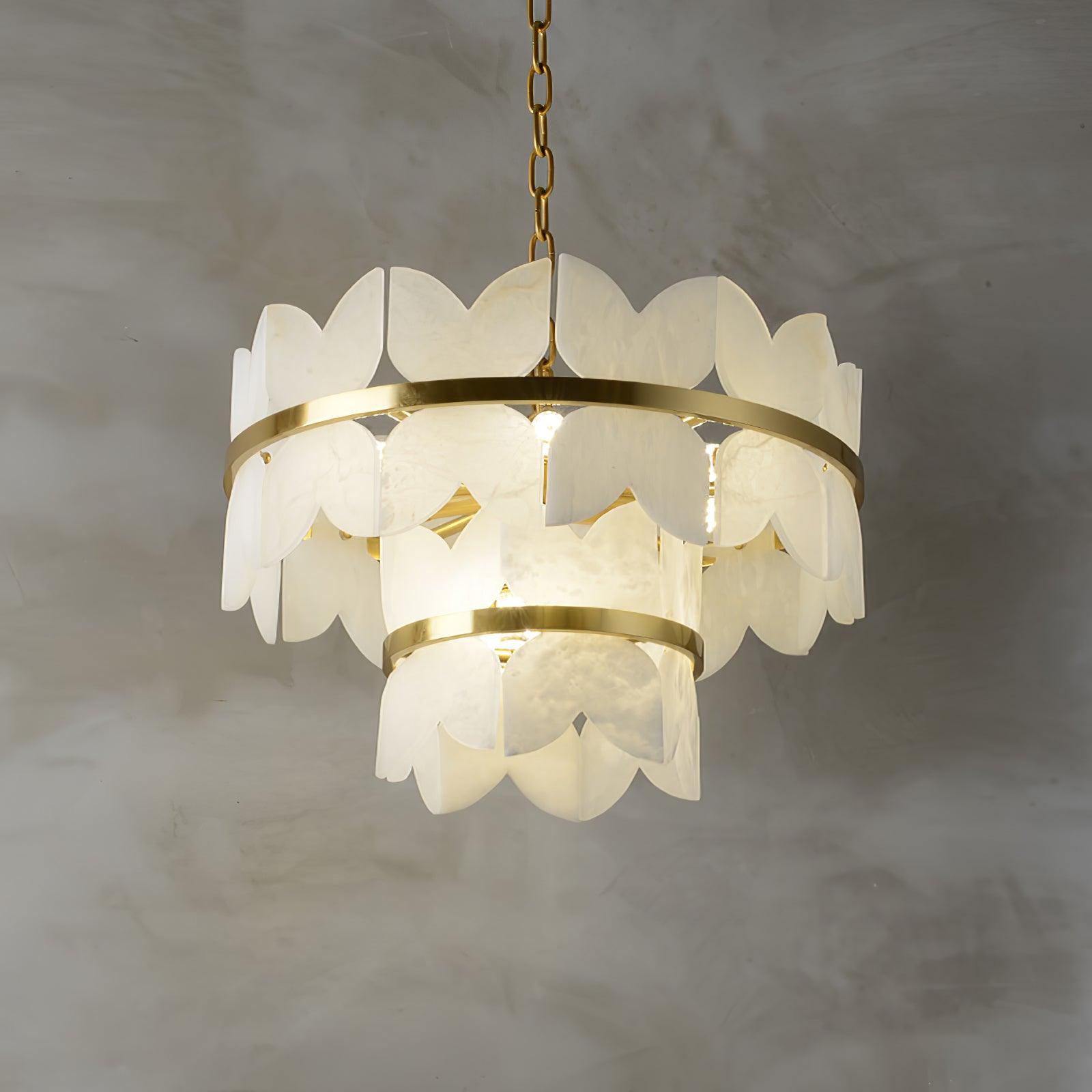 Alabaster Cloudscape Chandelier - Modern Crystal Ceiling Light Fixture for Dining Room, Living Room & Bedroom - Elegant Home Decor Lighting