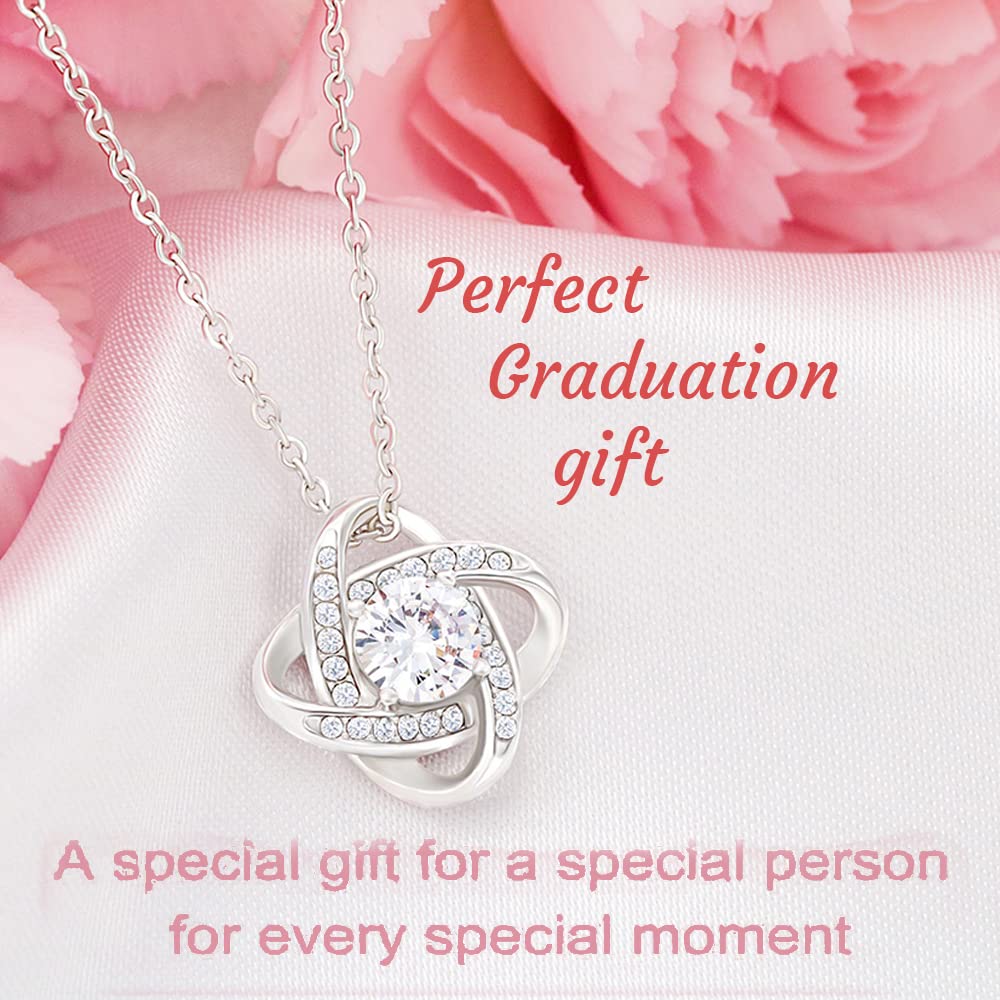 Graduation Gifts for Women - Sterling Silver Knot Love Necklace for College & High School Graduates | Perfect Gift for Daughter, Sister, Best Friend | Graduation Party, Commencement Ceremony, Achievement Celebration