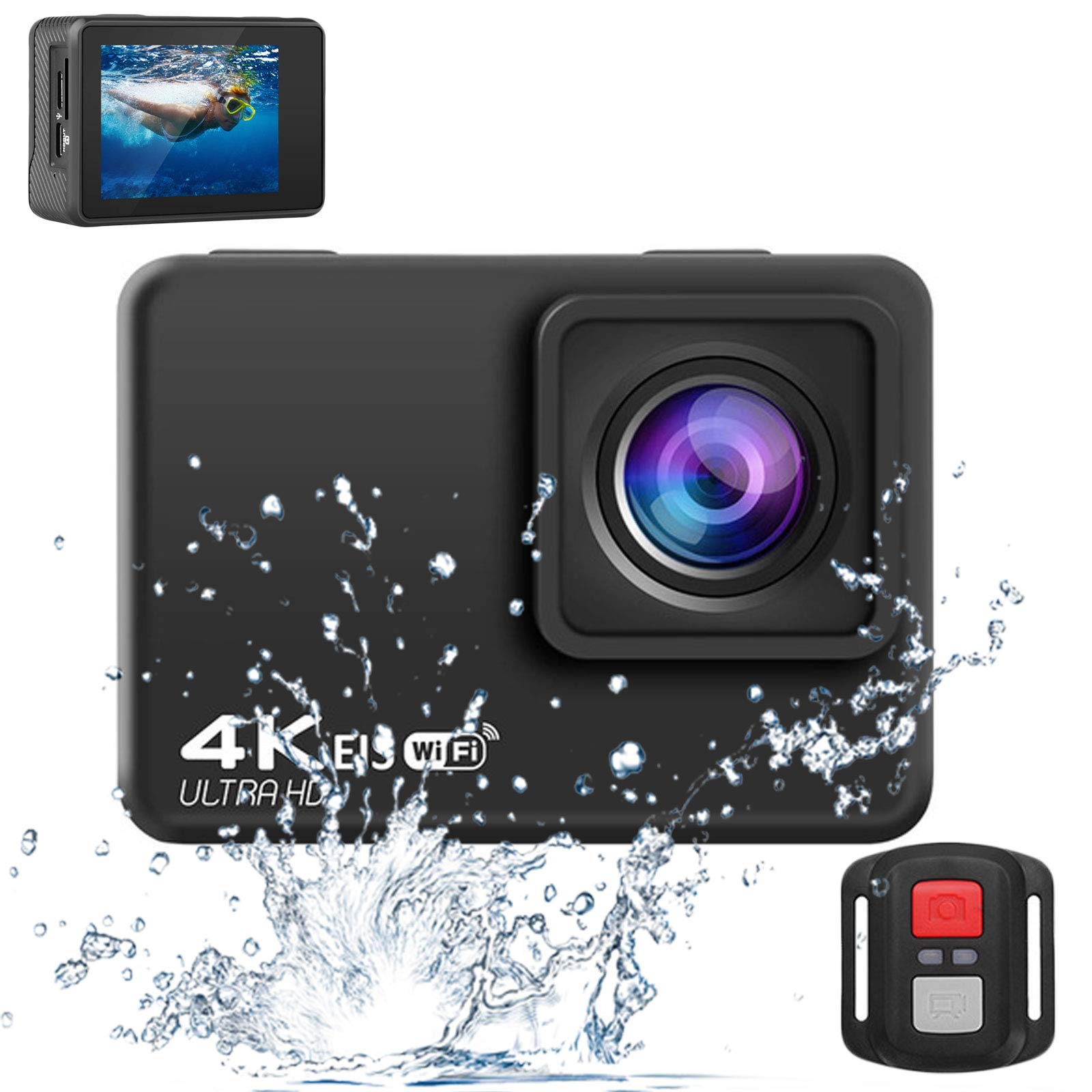 4K 48MP Waterproof Action Camera - 0℃ Outdoor Digital Camera with 30M Underwater Capability, FHD Video, Image Stabilization, Mini Compact Camcorder for Beach, Diving, and Outdoor Photography