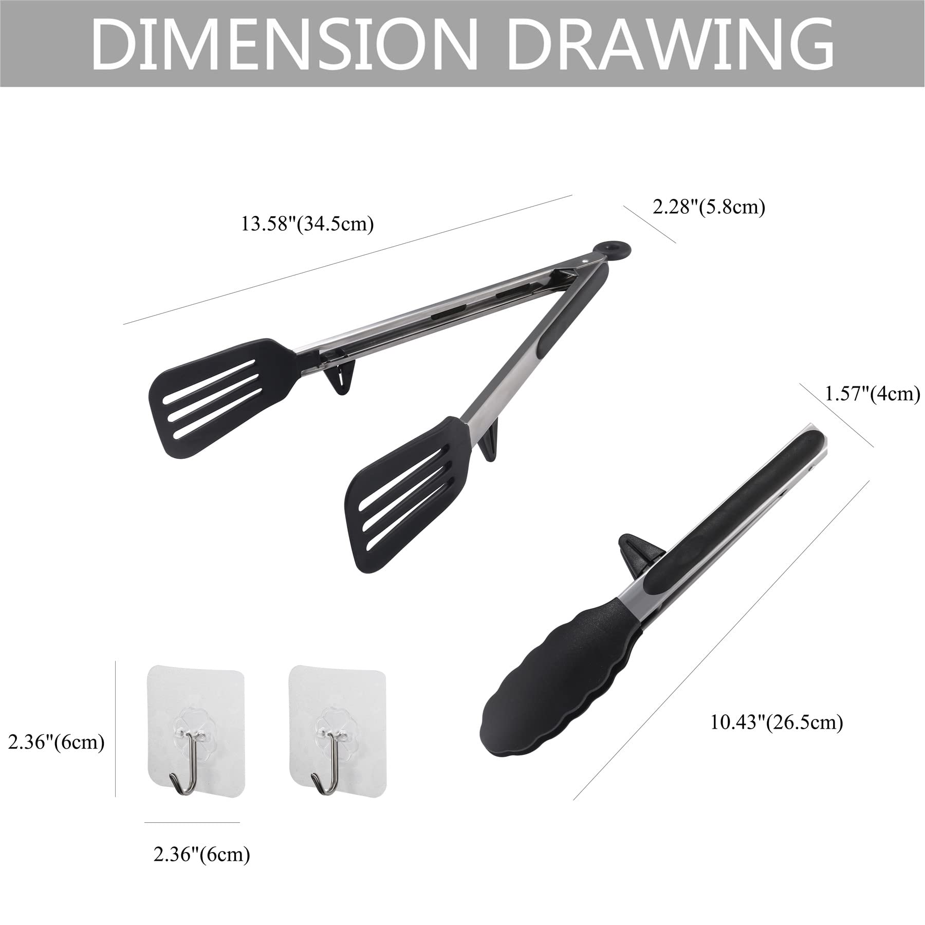 Premium Stainless Steel Kitchen Tongs Set - 2 Pack (9