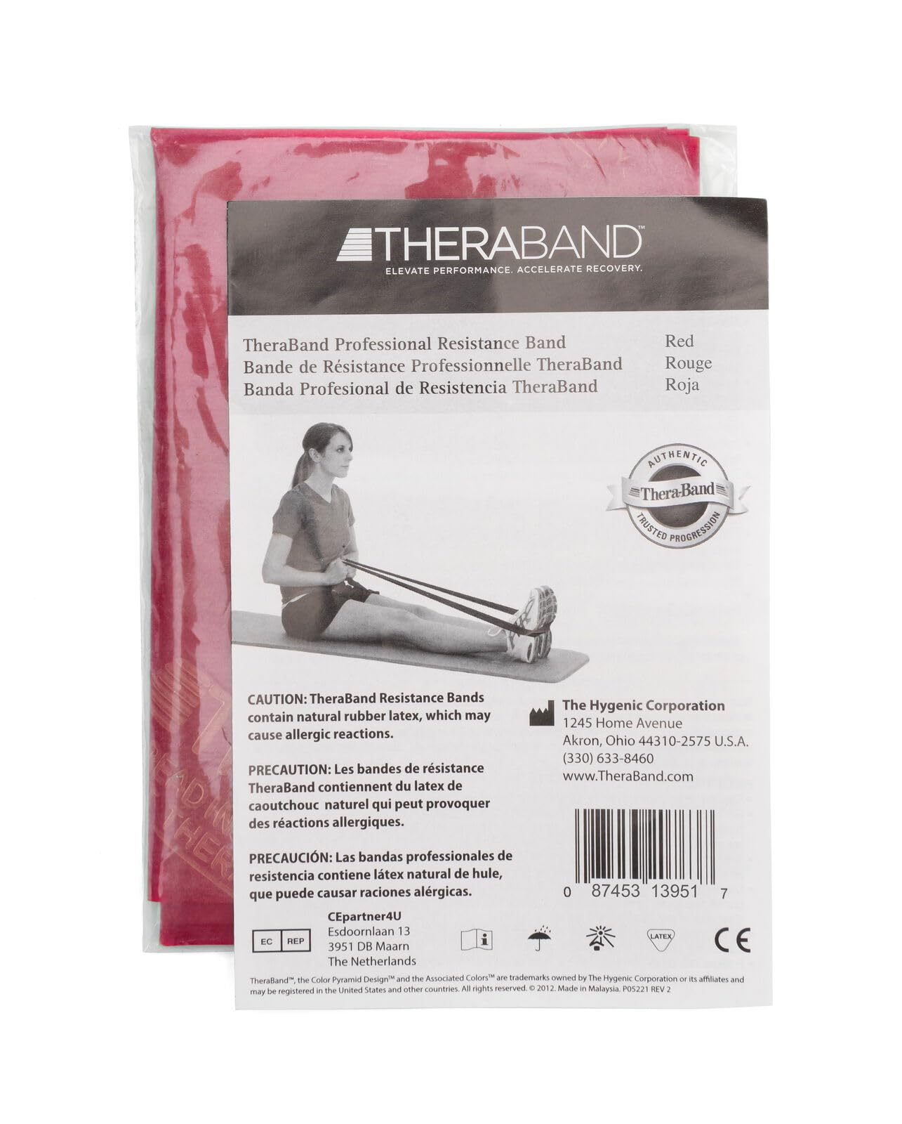 THERABAND Professional Latex Resistance Bands - 6 Ft Exercise Band for Strength Training, Physical Therapy, Pilates & Home Workouts - Medium Resistance (Level 3) - Red - Perfect for Upper & Lower Body Toning, Rehabilitation & Fitness Routines at Home or Gym