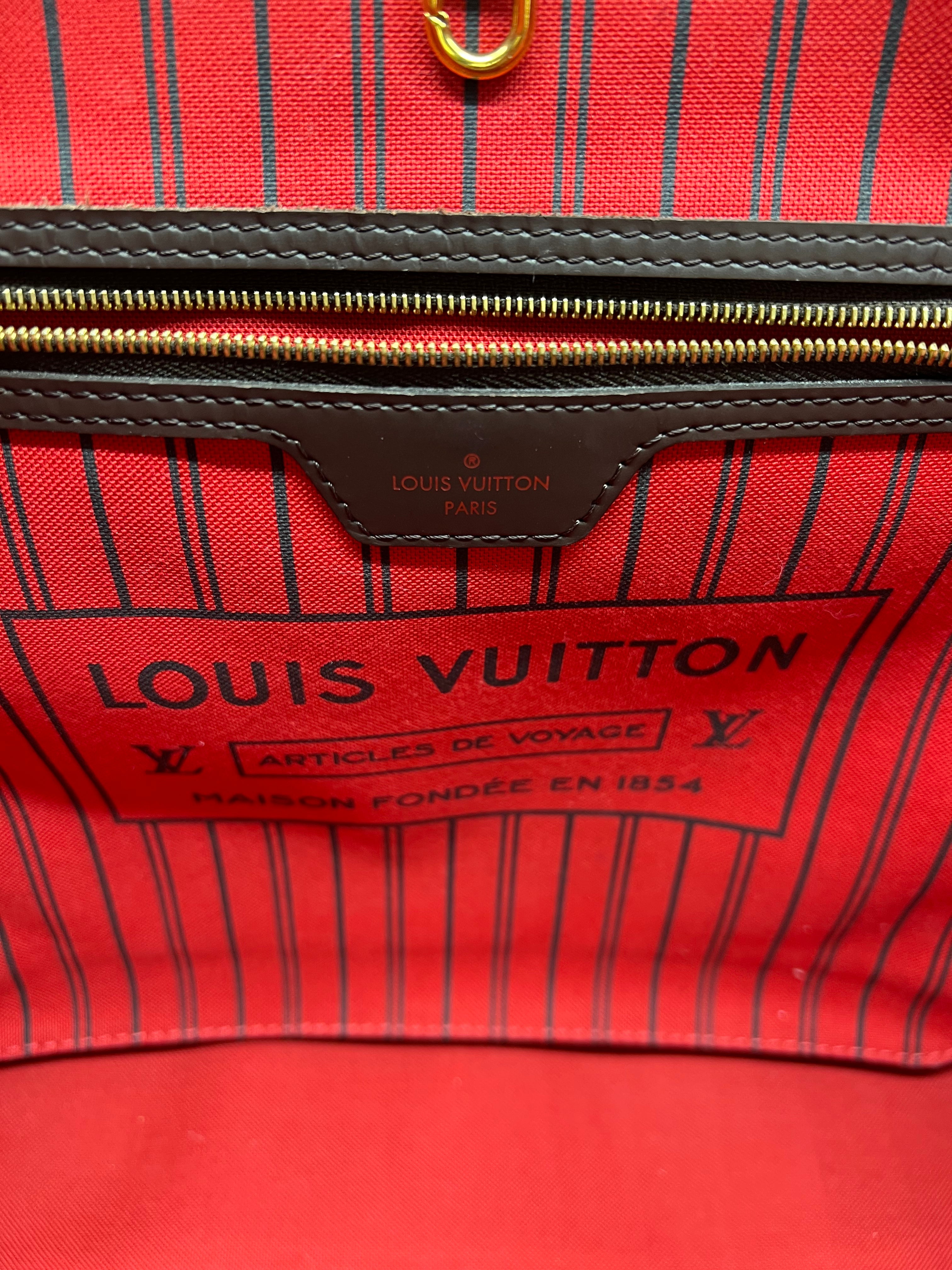 Louis Vuitton Damier Ebene Neverfull MM Tote Bag - Luxury Designer Handbag for Women, Spacious & Stylish (Perfect for Work, Travel & Everyday Use)