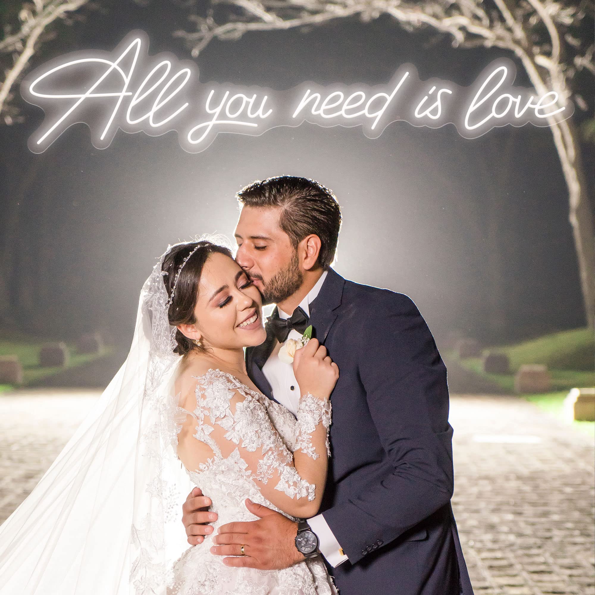 Custom All You Need is Love Neon Sign - Personalized Wall Decor for Bedroom, Home, Wedding, Valentine's Day & Engagement Party | Dimmable LED Neon Light for Romantic Gifts & Special Occasions
