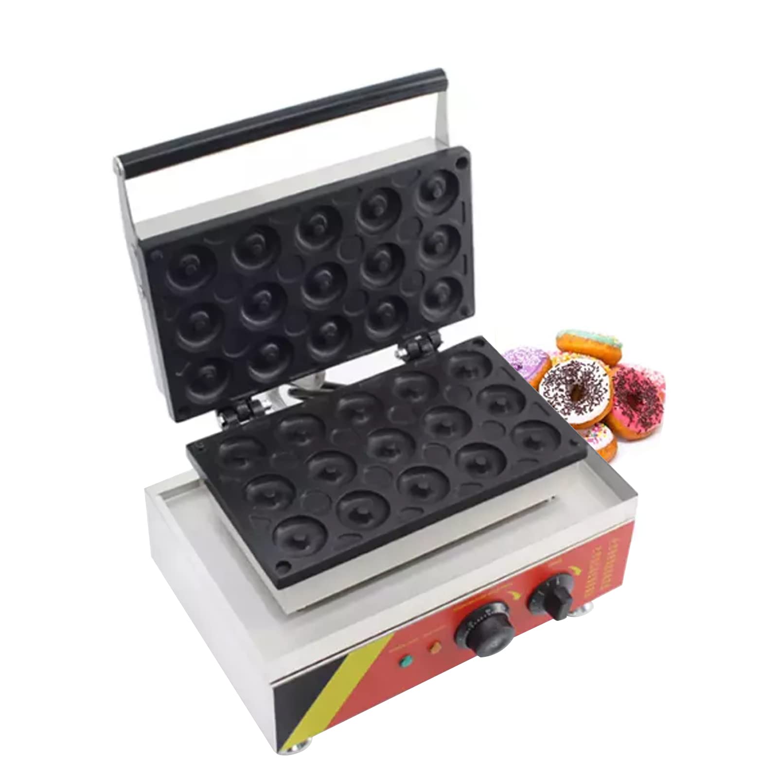 INTSUPERMAI 15-Hole Commercial Donut Maker Machine - Double-Sided Heating, Non-Stick Waffle Donut Baker (110V) - Perfect for Bakeries, Cafes, and Home Breakfast Cooking