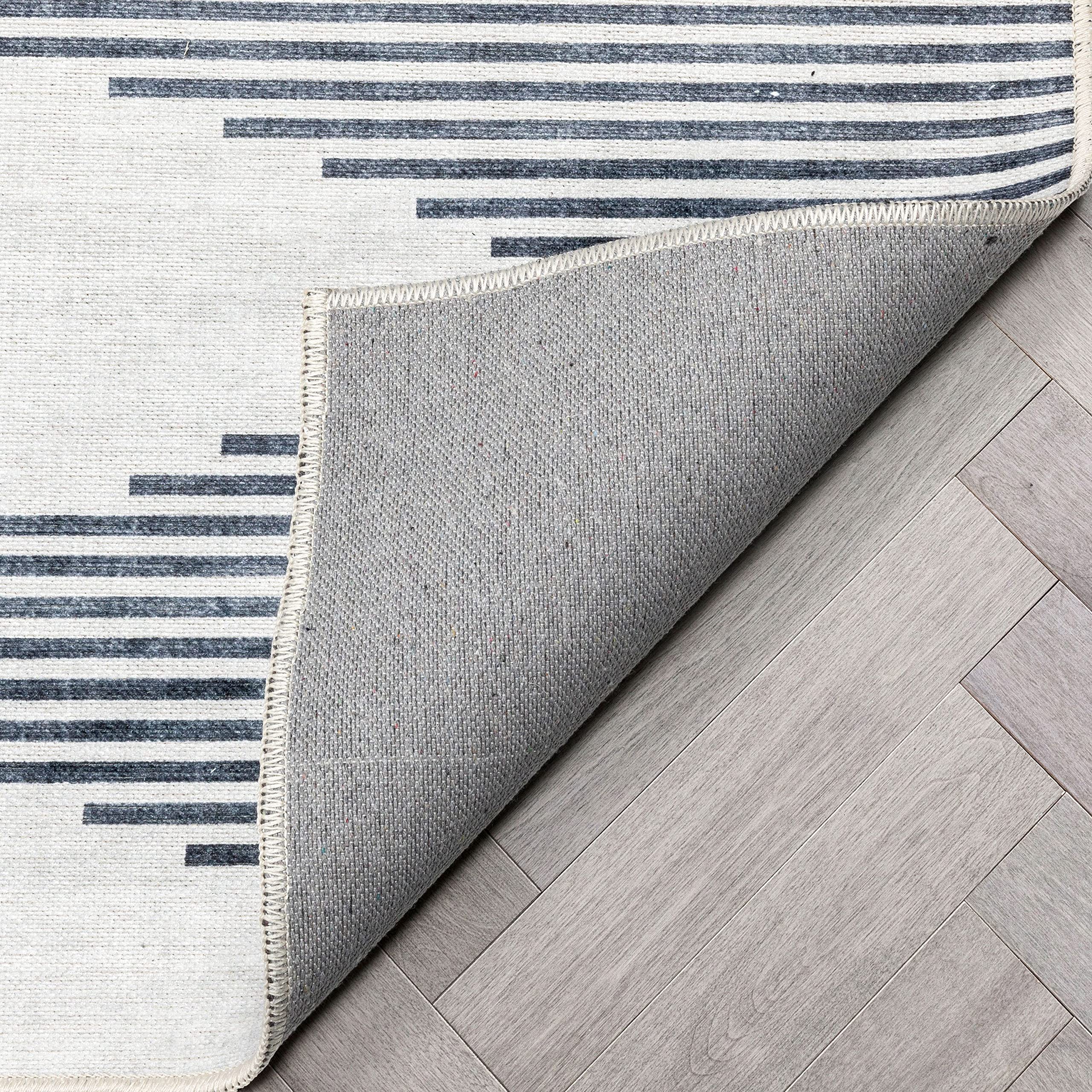 Well Woven Apollo Bree Moroccan 5' x 7' Ivory Grey Distressed Machine Washable Area Rug - Perfect for Living Room, Bedroom, or Office Decor