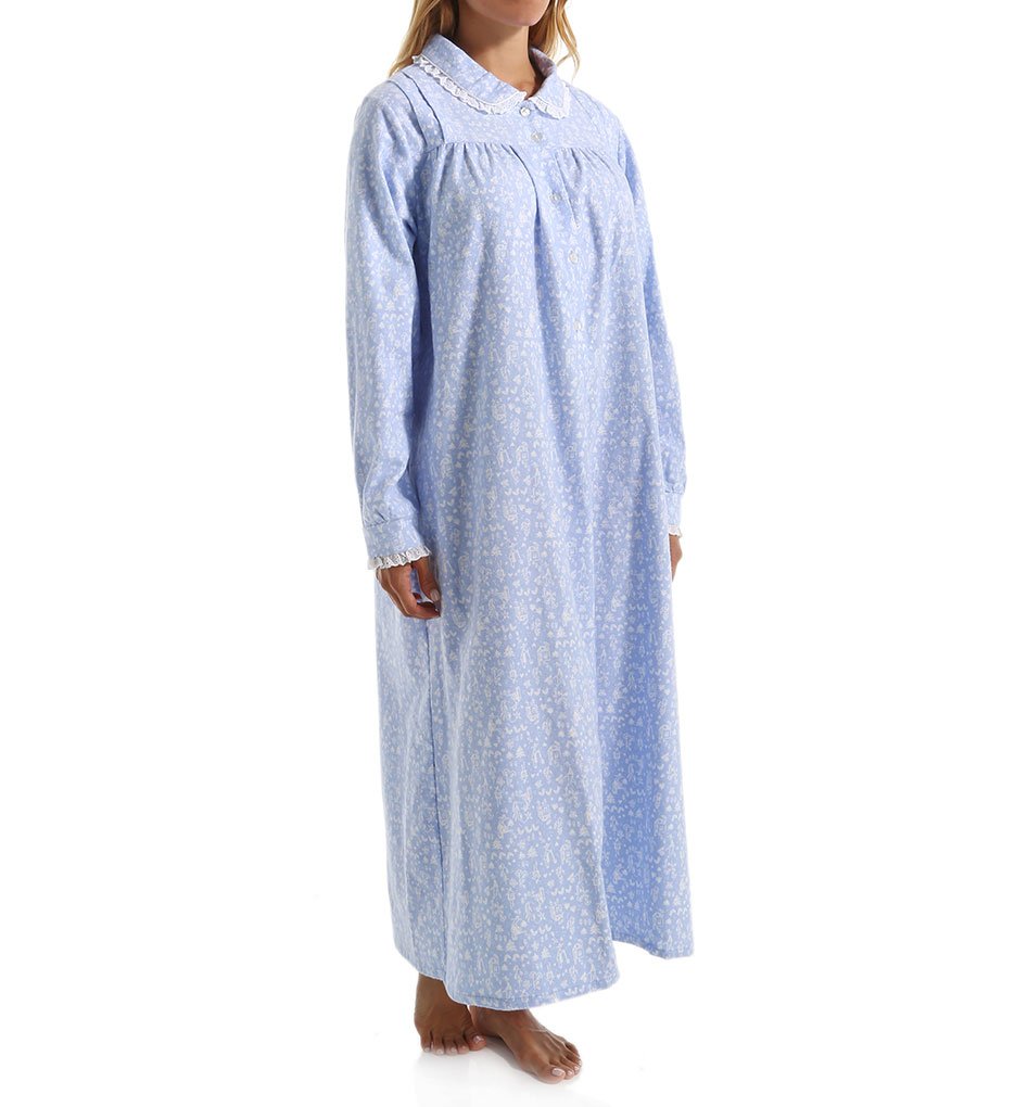 Lanz of Salzburg Women's Flannel Long Nightgown - Soft & Cozy Winter Sleepwear for Cold Nights - Perfect for Christmas, Bedtime & Lounging