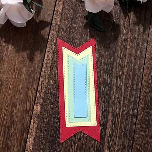 4 Pcs Stitched Banner Scrapbooking Dies - DIY Metal Cutting Dies for Photo Albums, Greeting Cards & Paper Crafts (131mm x 49mm) | Perfect for Card Making, Scrapbooking & Home Decor Projects