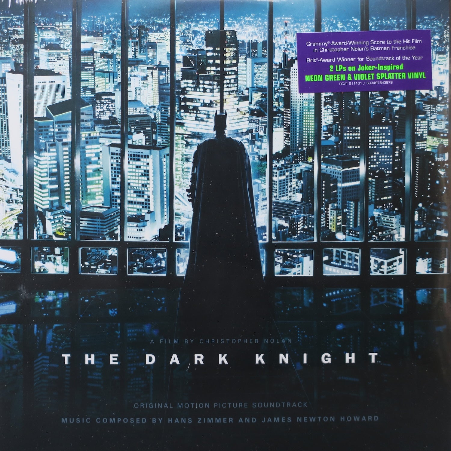 Dark Knight Soundtrack by Hans Zimmer - Joker Green/Violet Vinyl 2LP Record | Movie Soundtrack for Batman Fans & Collectors | Perfect for Home Theater & Music Enthusiasts