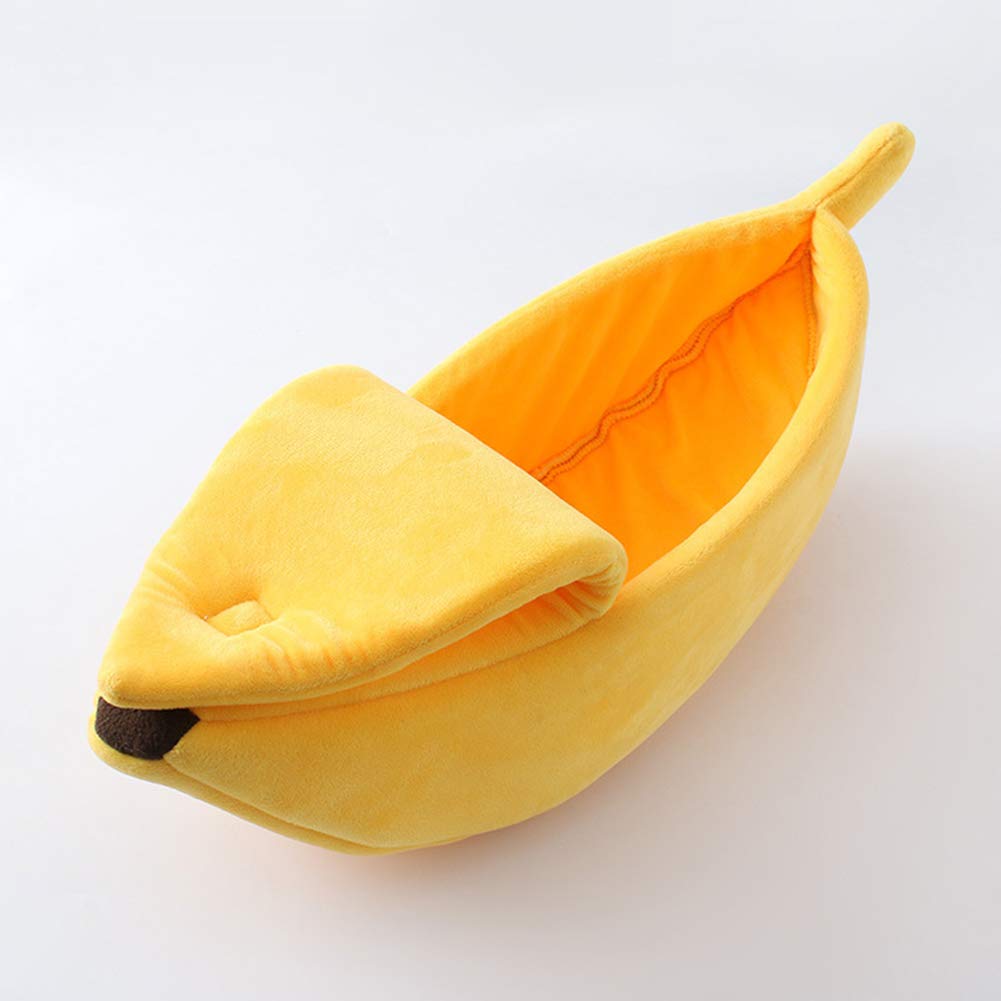 Soft Banana Cat Bed House - Cozy Dog & Pet Cuddle Bed for Cats & Kittens | Cute Yellow Pet Supplies for Indoor Sleeping & Lounging