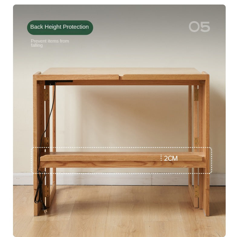Solid Oak Wood Modern Nordic Folding Dining Table - Space-Saving for Small Apartments, Kitchens & Outdoor Use