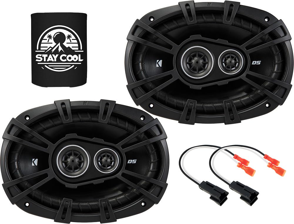 KICKER DS Series 6x9 Inch Car Speakers for Chevrolet Malibu 1997-2020 - DSC6930 Upgrade Kit with Wiring Harness (Pair) | High-Quality Rear Deck Audio System for Chevy Malibu | Perfect for Road Trips & Music Lovers