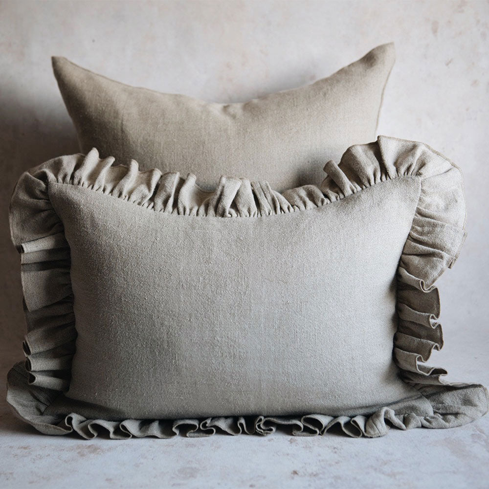 Premium Heavyweight Linen Pillow Cover - 100% Natural Organic Cotton - Breathable & Durable Home Decor for Living Room, Bedroom, or Nursery