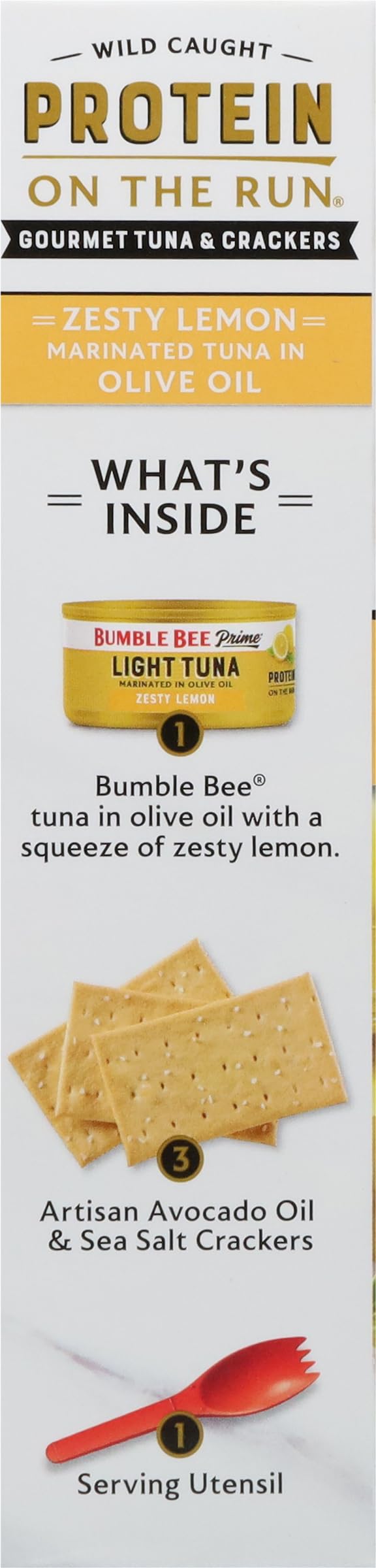 Bumble Bee Prime Protein Tuna Snack Kit - 12 Pack | Gourmet Olive Oil & Lemon Marinated Tuna with Crackers & Utensil | 19g Protein per Serving | Perfect for Office Lunch, Hiking & On-the-Go Snacking