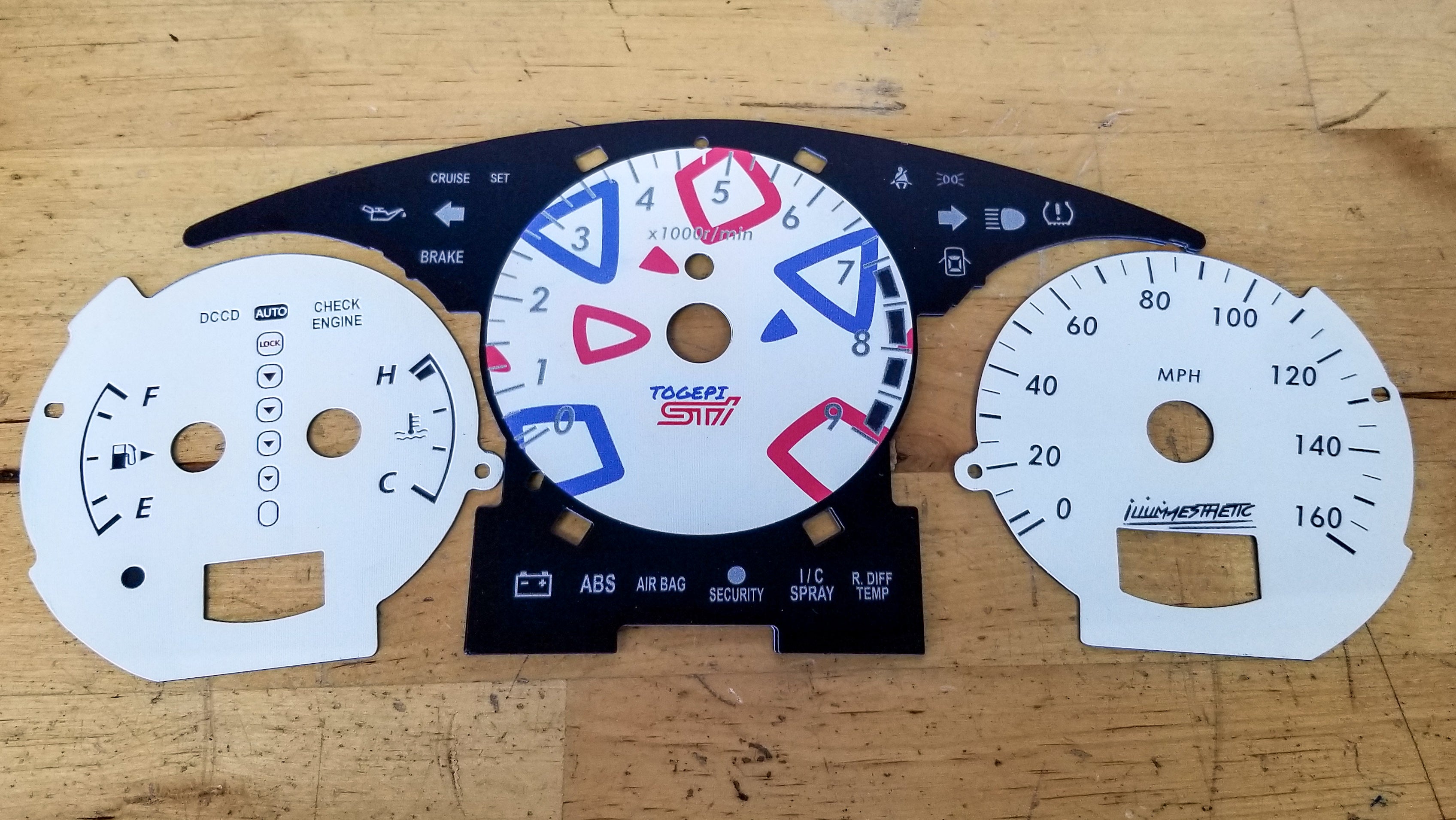 Illumaesthetic Subaru Impreza STi (GD) Gauge Faces 2004-2007 - Premium Dashboard Instrument Cluster Upgrade for Enhanced Driving Experience