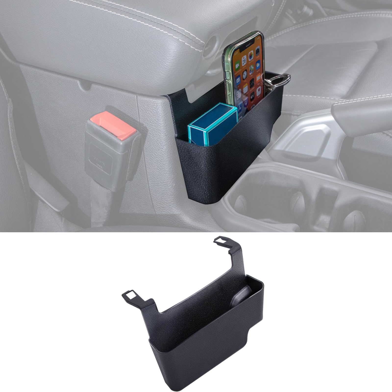 Jeep Wrangler JL/JLU (2018-2025) & Gladiator JT (2020-2025) Center Console Organizer - Hanging Storage Box with Armrest Tray for Car Accessories | Perfect for Road Trips & Off-Road Adventures