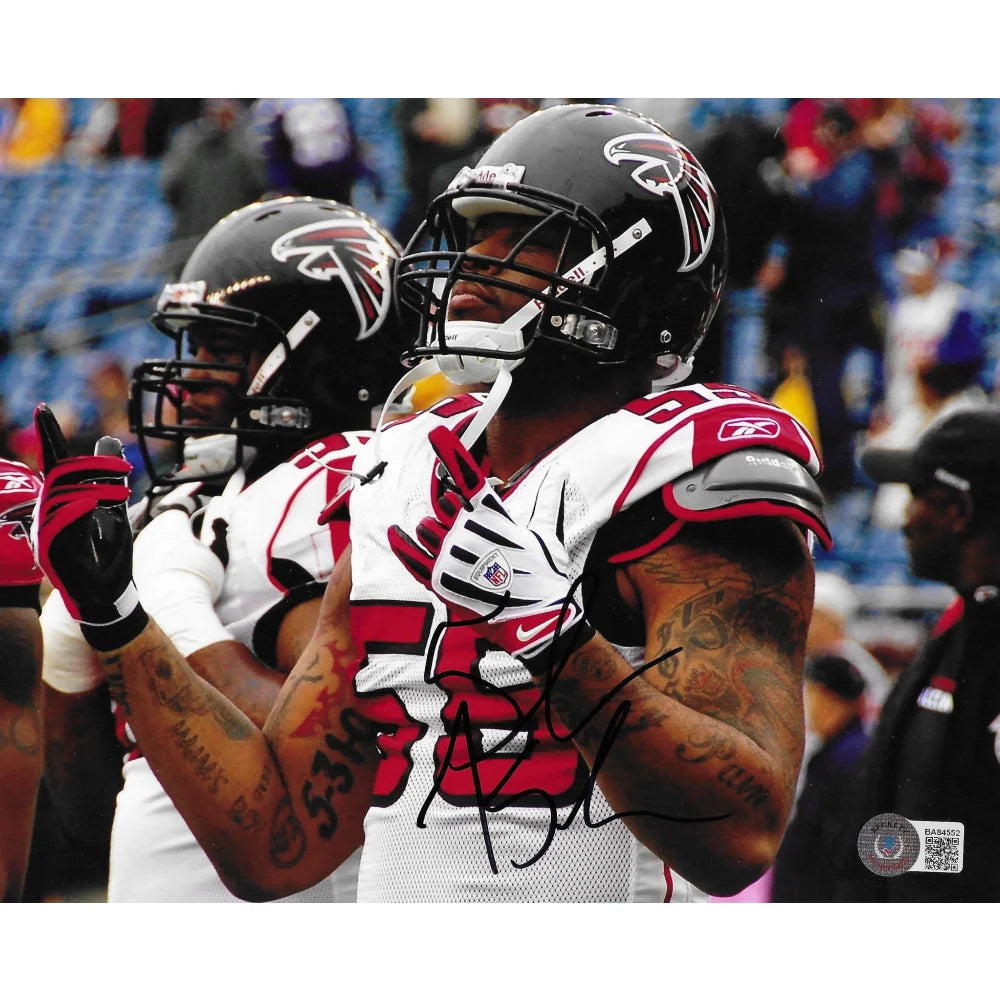 John Abraham Autographed 8x10 Photo - Atlanta Falcons NFL Football Player Signed Memorabilia with BAS COA - Perfect for Sports Collectors, Man Cave Decor & Falcons Fan Gifts