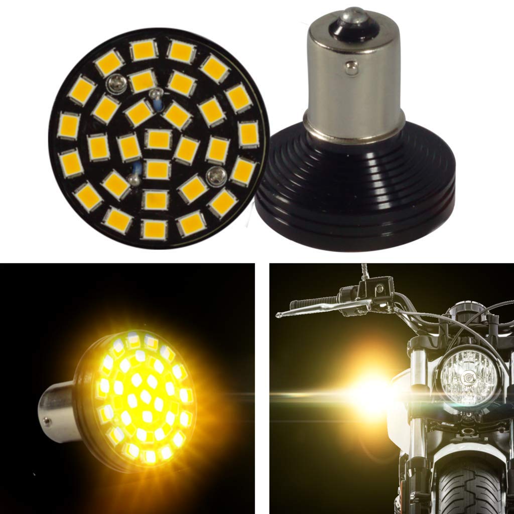 Eagle Lights Sunburst LED Front & Rear Turn Signals for Indian Scout Motorcycle - High Visibility Amber Lights - Pair of 2 - Perfect for Night Riding & Enhanced Safety