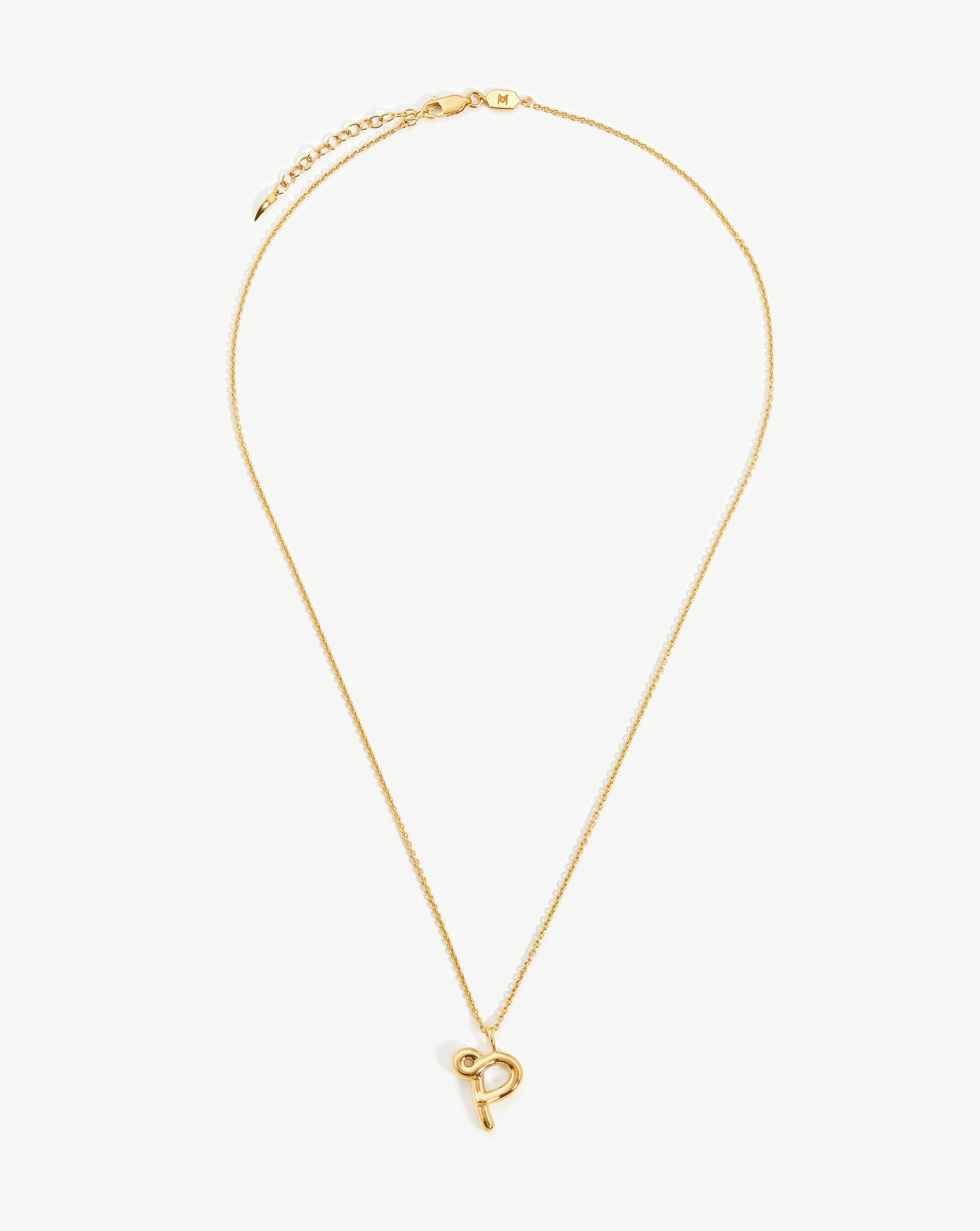 Elegant Curly Molten Initial Pendant Necklace - Personalized 18k Gold Vermeil Jewelry for Women | Perfect Gift for Birthday, Anniversary & Valentine's Day