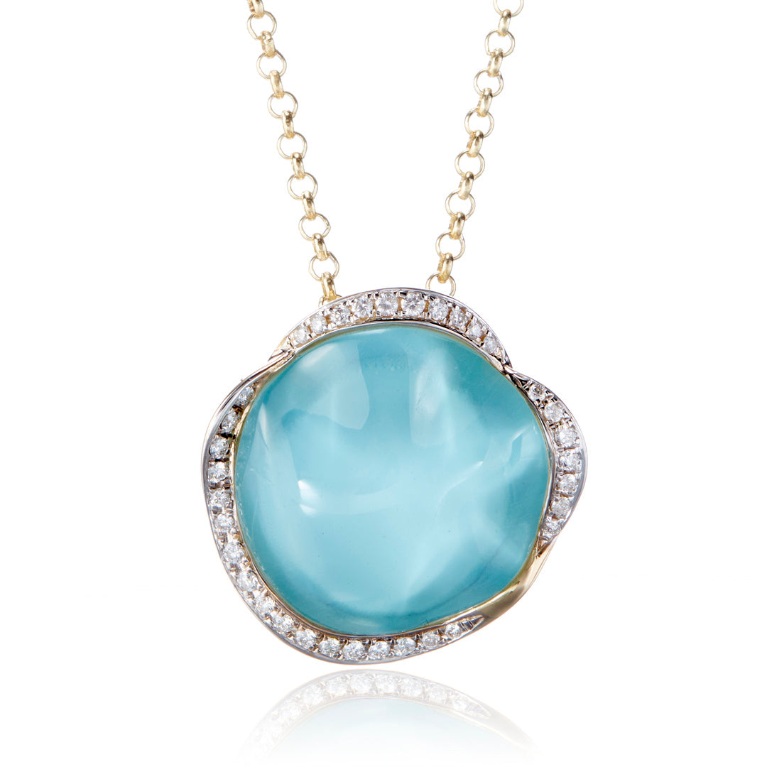 Elegant Pool Doublet Pendant Necklace for Women - 925 Sterling Silver Gemstone Jewelry | Perfect for Parties, Weddings & Everyday Wear