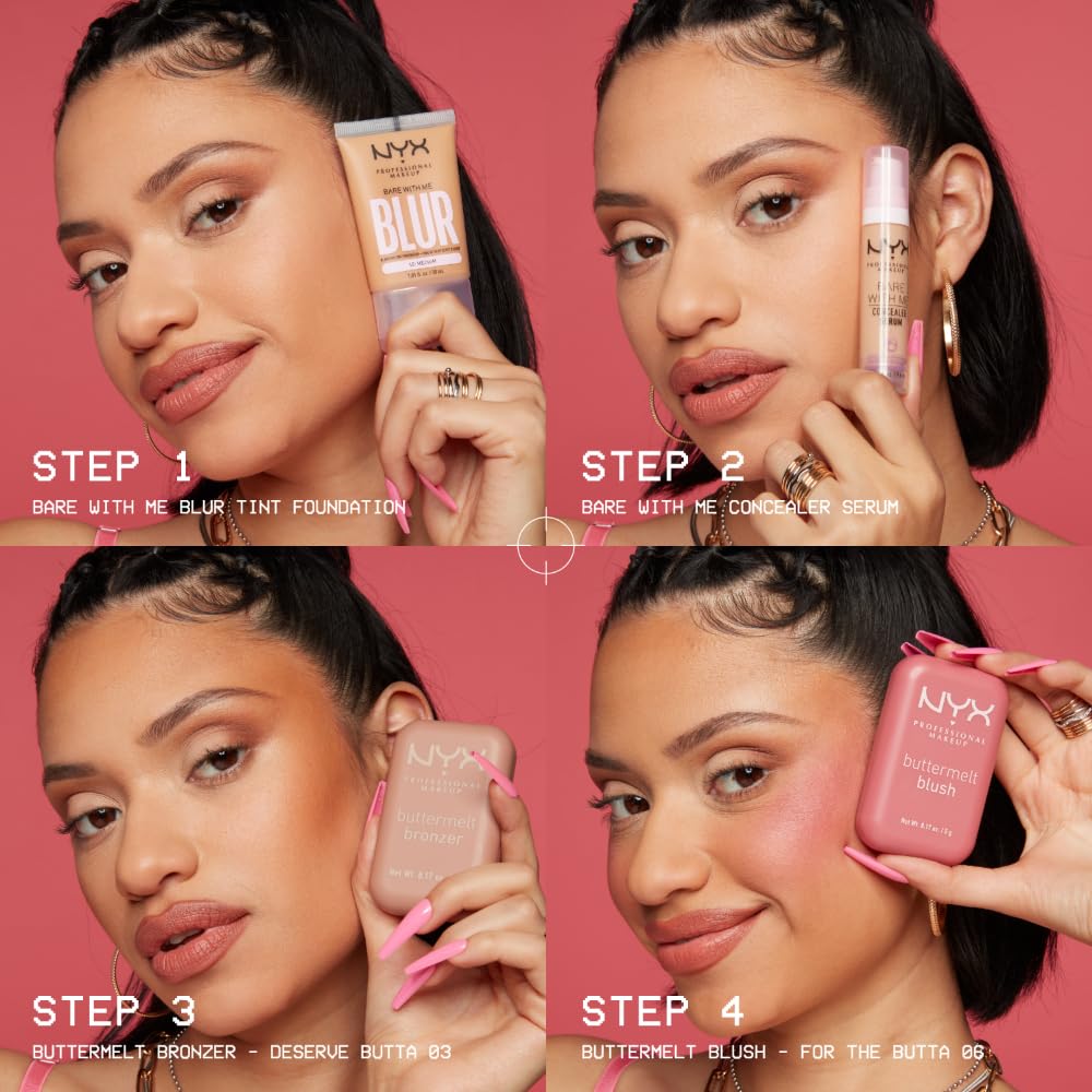 NYX Professional Makeup Buttermelt Powder Blush - Long-Lasting 12HR Fade & Transfer-Resistant Vegan Blush for Natural Flush | Perfect for Everyday Wear, Date Night & Special Occasions