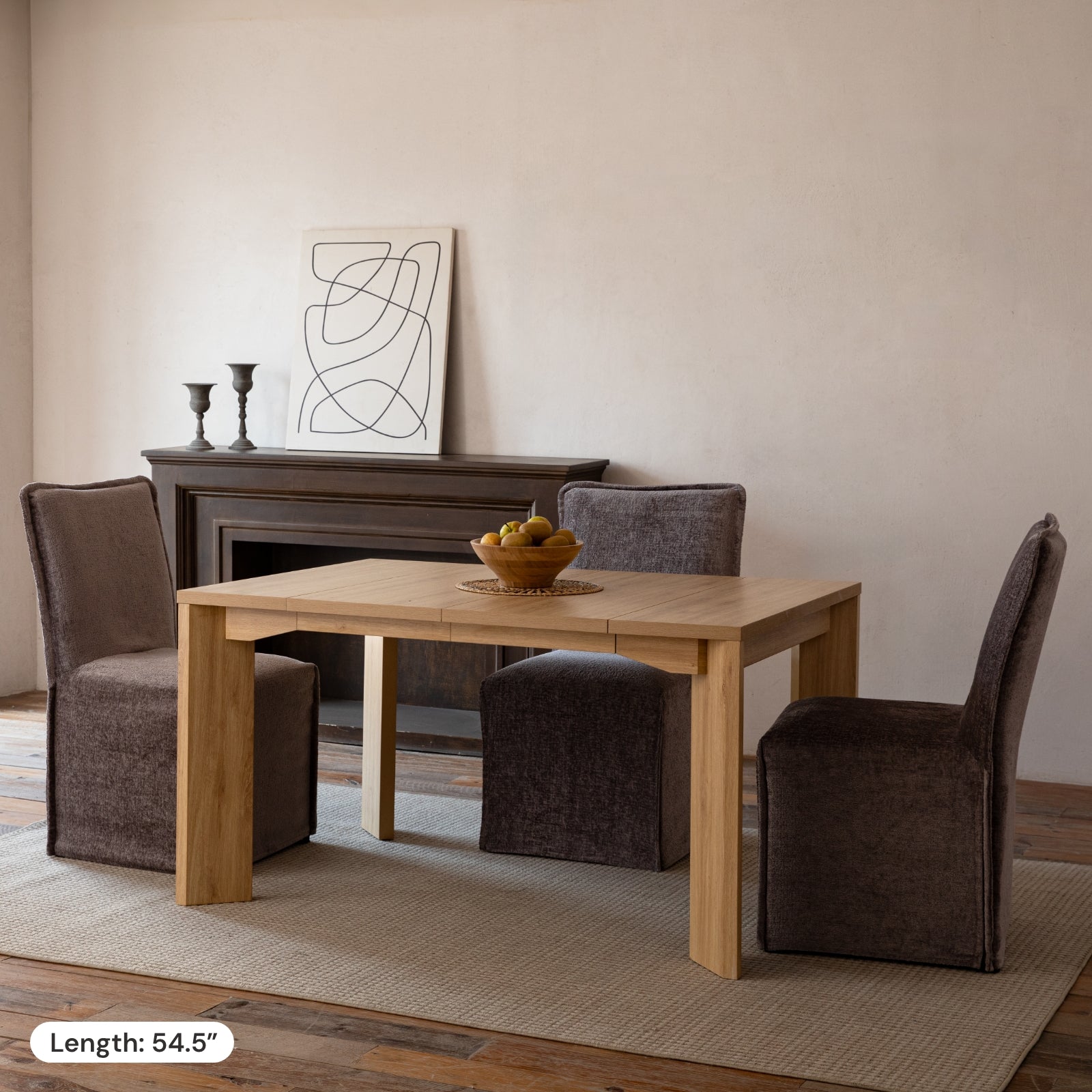 Extendable Oak Flex Dining Table - Expandable for Small Spaces & Entertaining | Perfect for Apartments, Kitchens & Family Gatherings