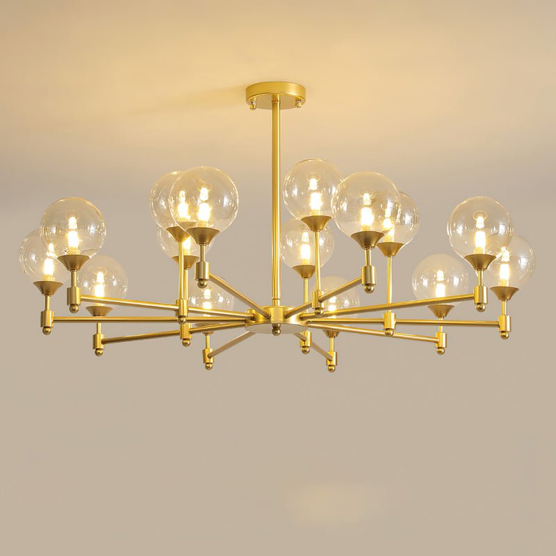 Alessio Globe Chandelier - Modern Crystal Glass Pendant Light Fixture for Dining Room, Living Room, Bedroom & Entryway Lighting Decor