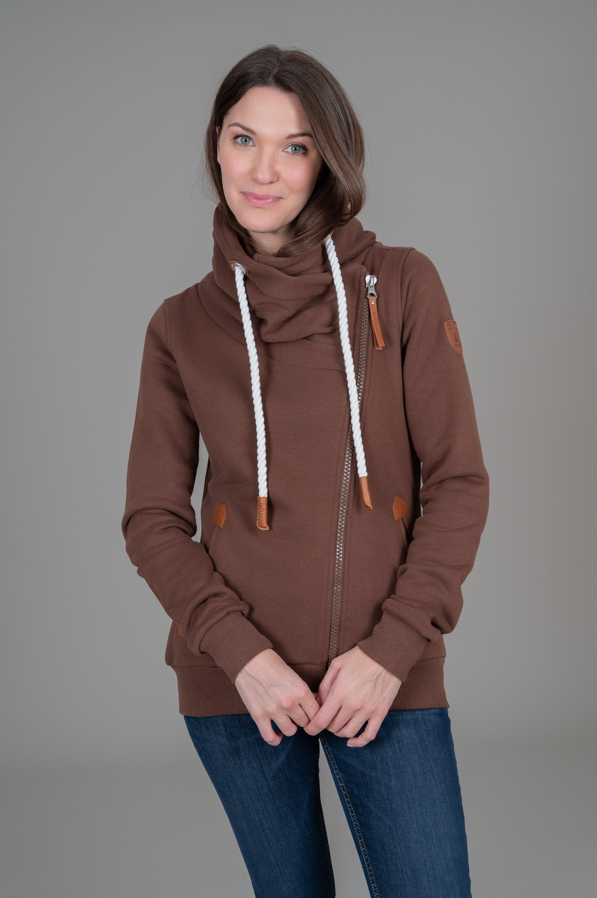 Hestia Mahogany Full Zip Hoodie Sweatshirt for Men & Women - Cozy Casual Wear for Fall & Winter, Perfect for Outdoor Activities, Travel, and Everyday Comfort