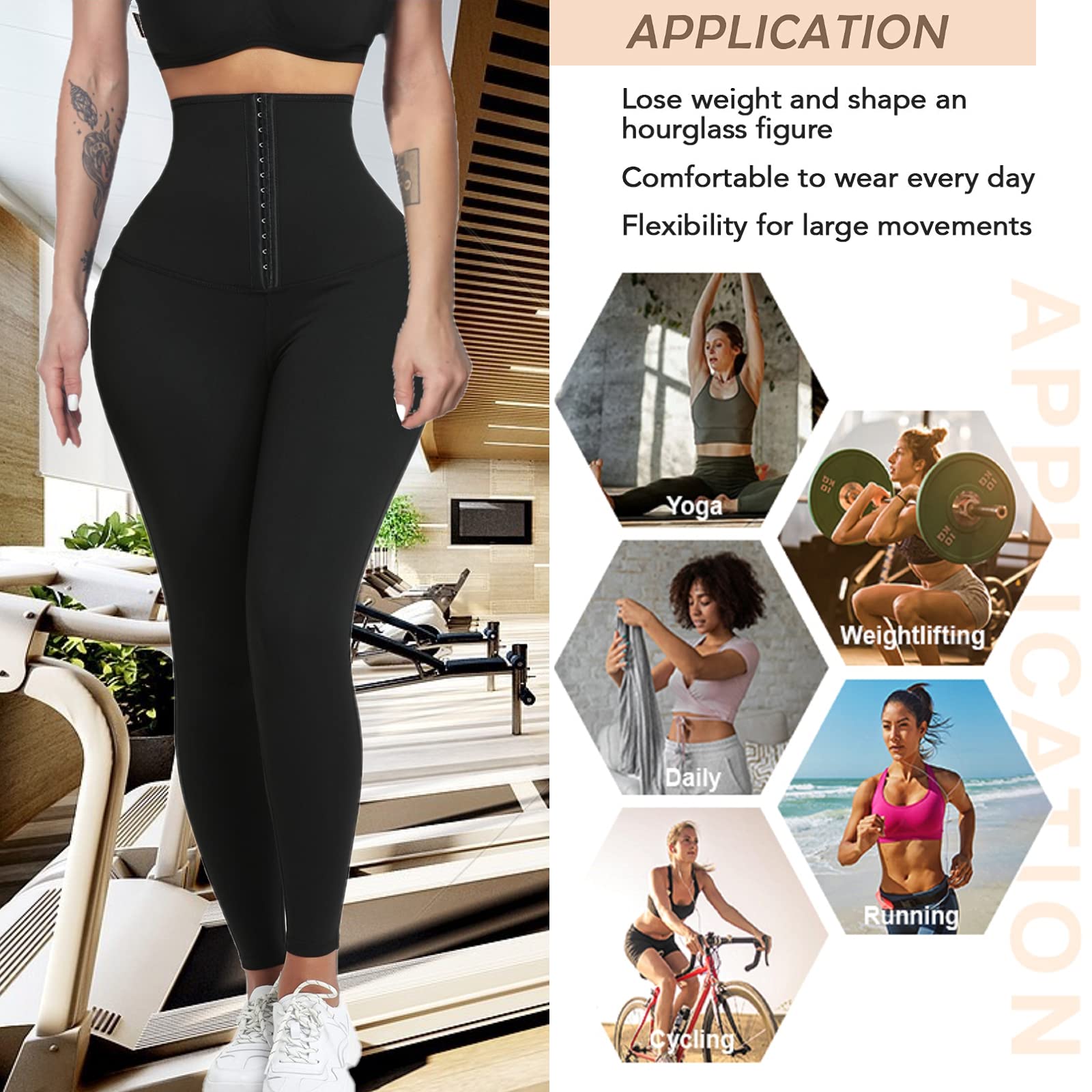 Huiming Women's Sauna Shaper Pants - High Waist Sweat Compression Thermo Leggings for Weight Loss & Workout - Hot Neoprene Material for Gym, Yoga & Home Fitness
