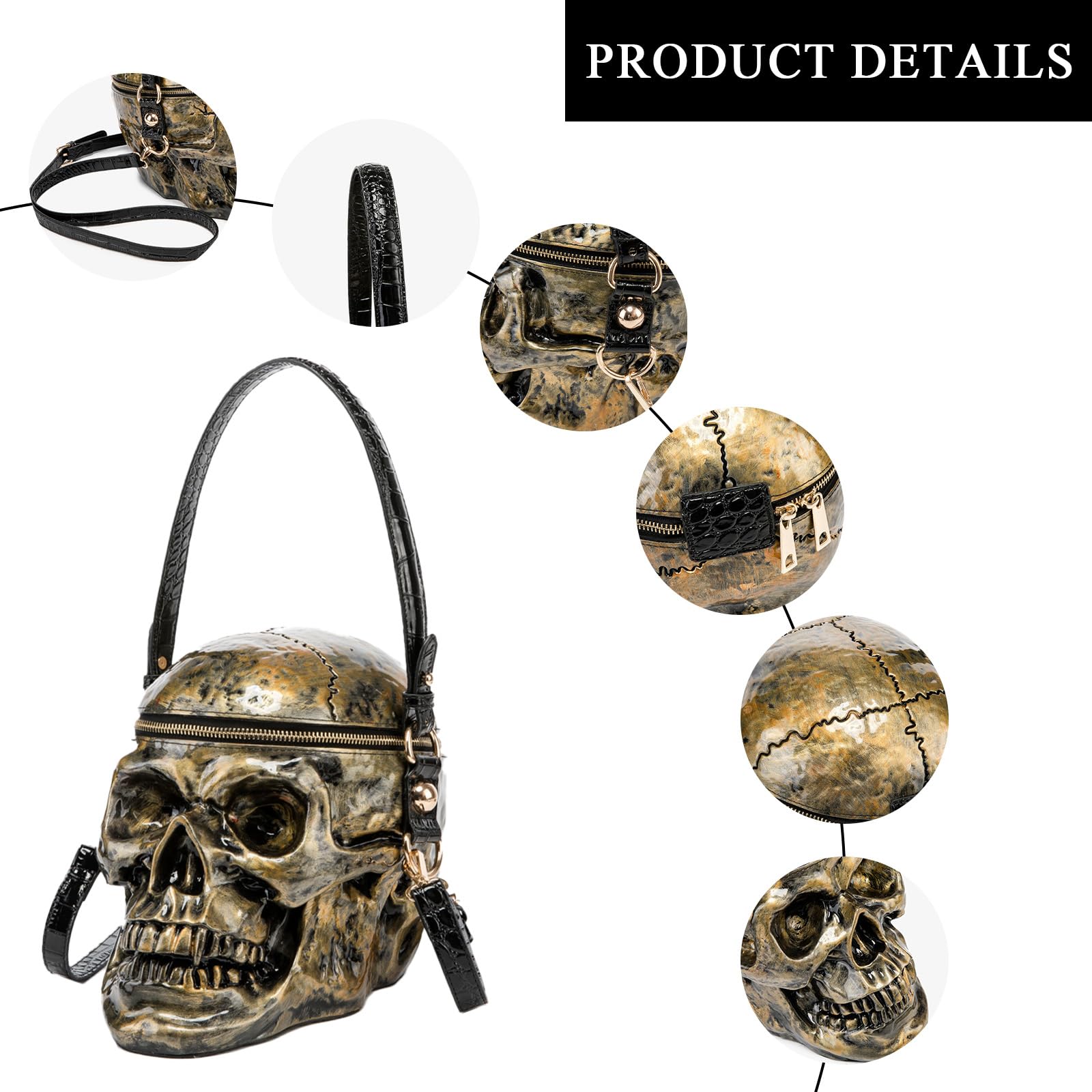 Gothic Skull Purse for Women - Unique Halloween Handbag with Skull Design, Perfect for Halloween Parties, Cosplay, and Gothic Fashion Accessories