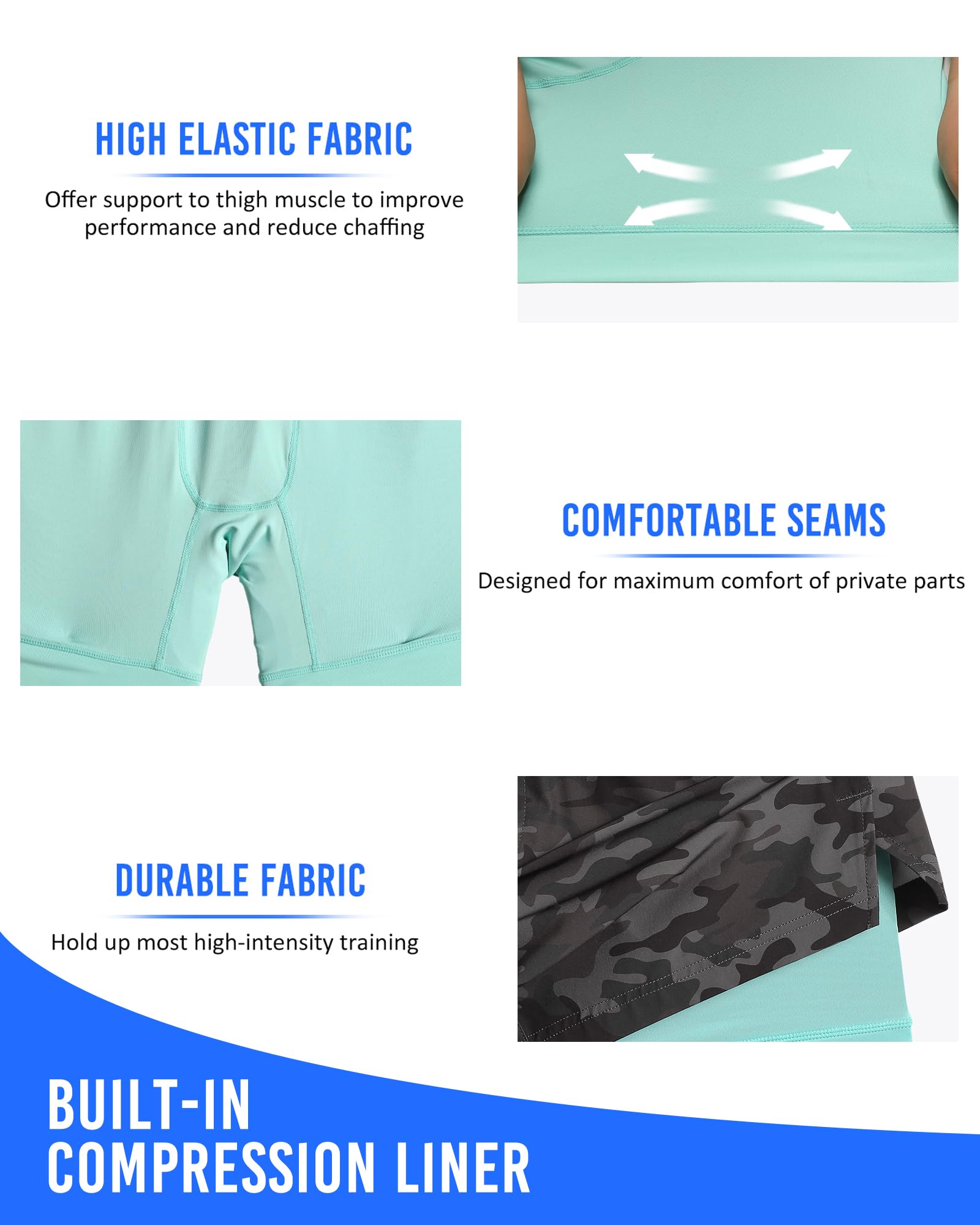 Maamgic Men's 5-Inch Gym Running Shorts - 2-in-1 Quick Dry Workout Athletic Shorts for Training & Jogging | Lightweight & Breathable for Sports & Outdoor Activities