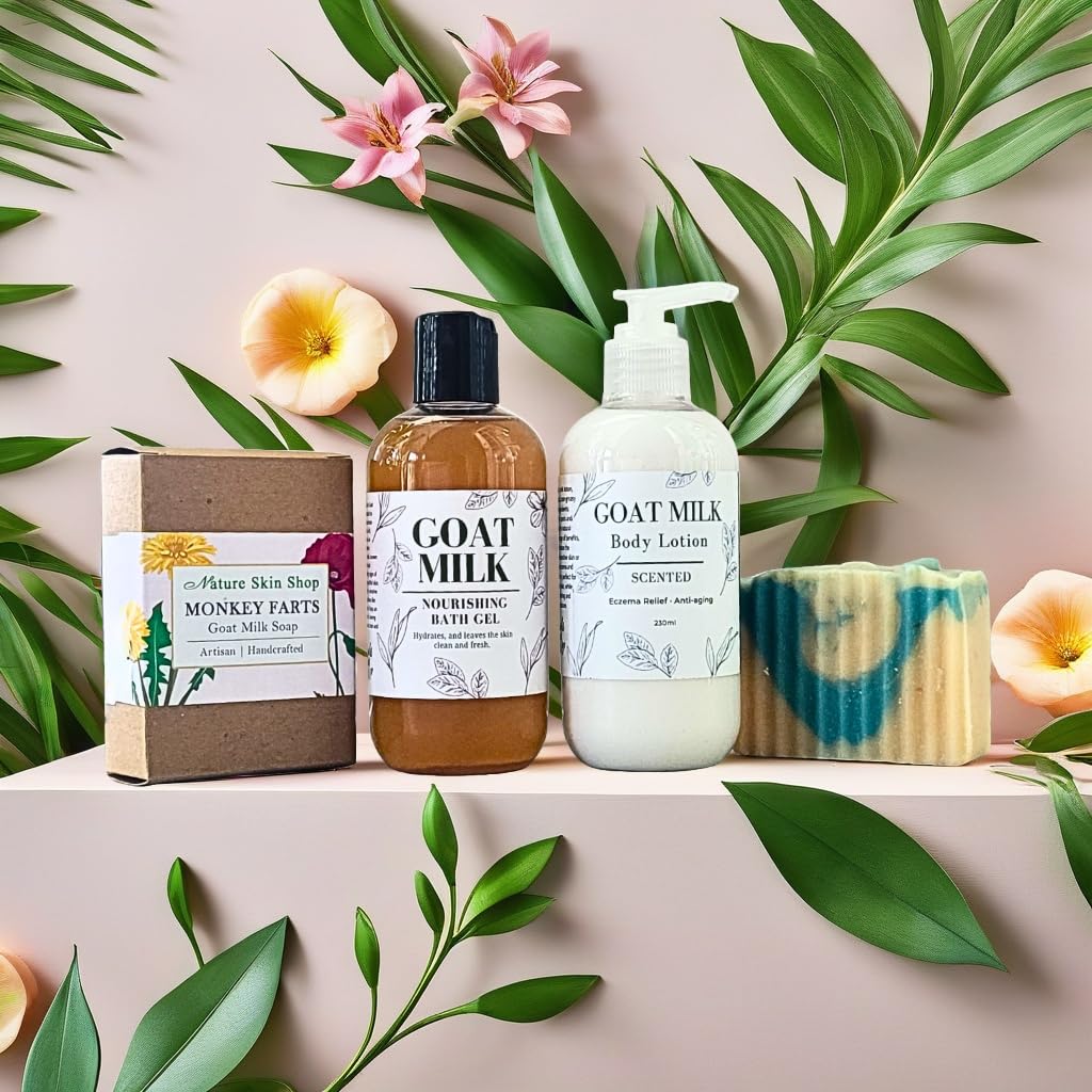 Organic Goat Milk & Coconut Orange Body Wash - Hydrating & Nourishing Shower Gel for Dry & Sensitive Skin - Perfect for Daily Use & Spa Relaxation at Home