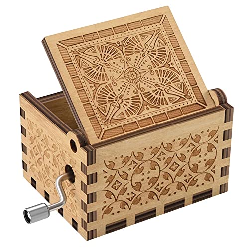 Tvoip Hand Crank Wooden Music Box - 'You Are My Sunshine' Musical Gift for Birthday, Anniversary, Christmas - Perfect Present for Daughter, Son, Mom, Dad - Romantic Home Decor for Bedroom, Nursery & Living Room
