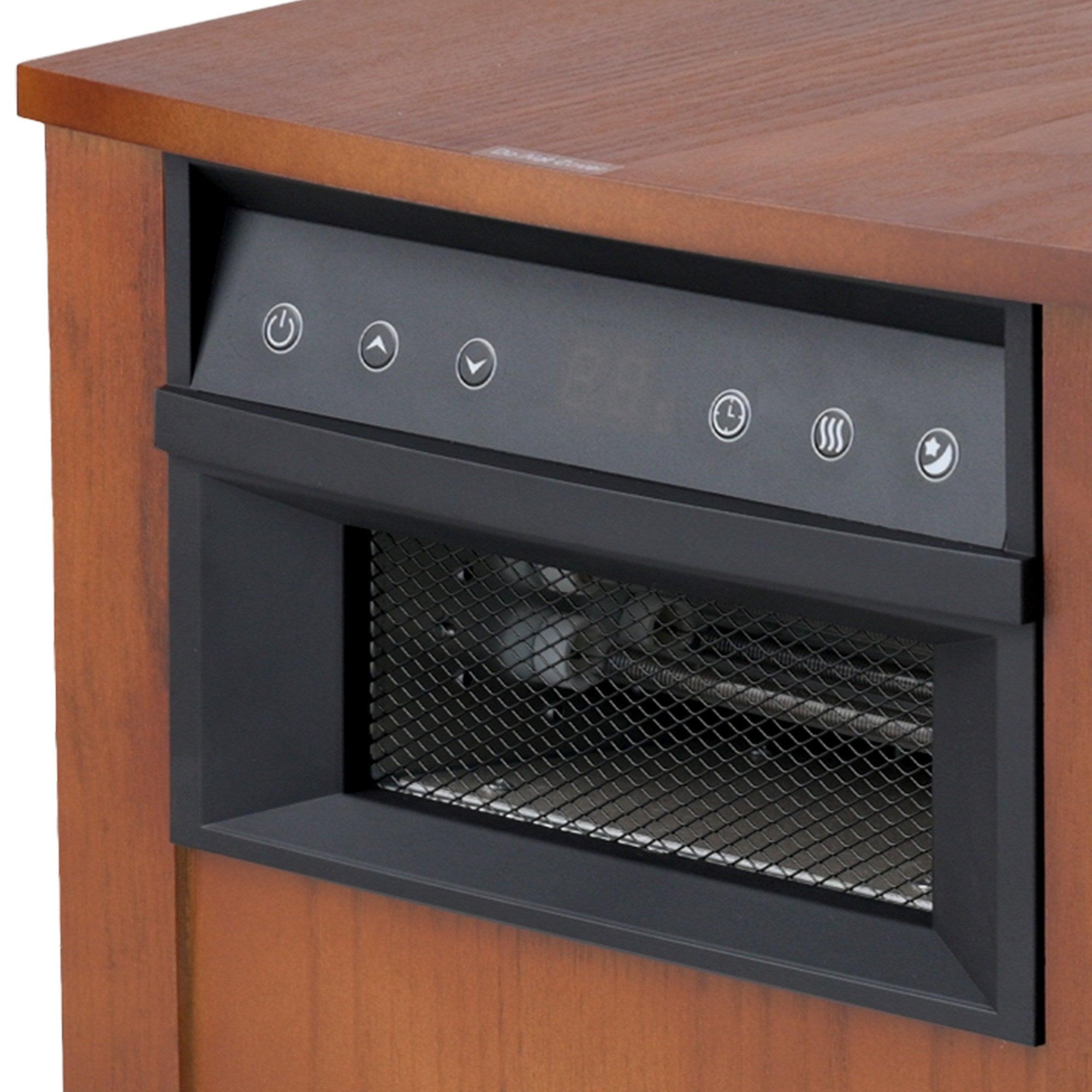 Large Digital LED Display Electric Infrared Wooden Space Heater with Timer - Perfect for Living Rooms, Bedrooms & Offices