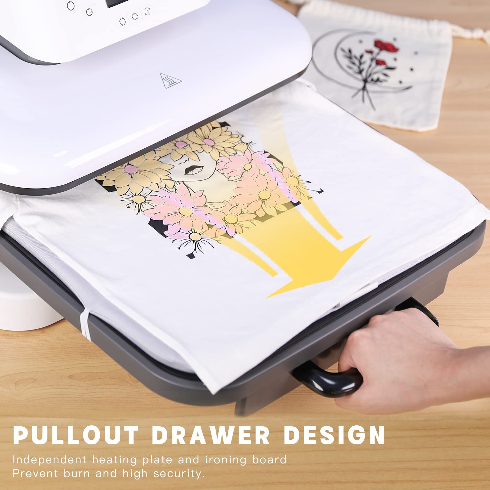 HTVRONT 15x15 Auto Heat Press Machine for T-Shirts - Smart Professional Heat Transfer Press with Auto Release for Sublimation, Vinyl & DIY Projects - Perfect for Custom T-Shirts, Mugs & Home Decor