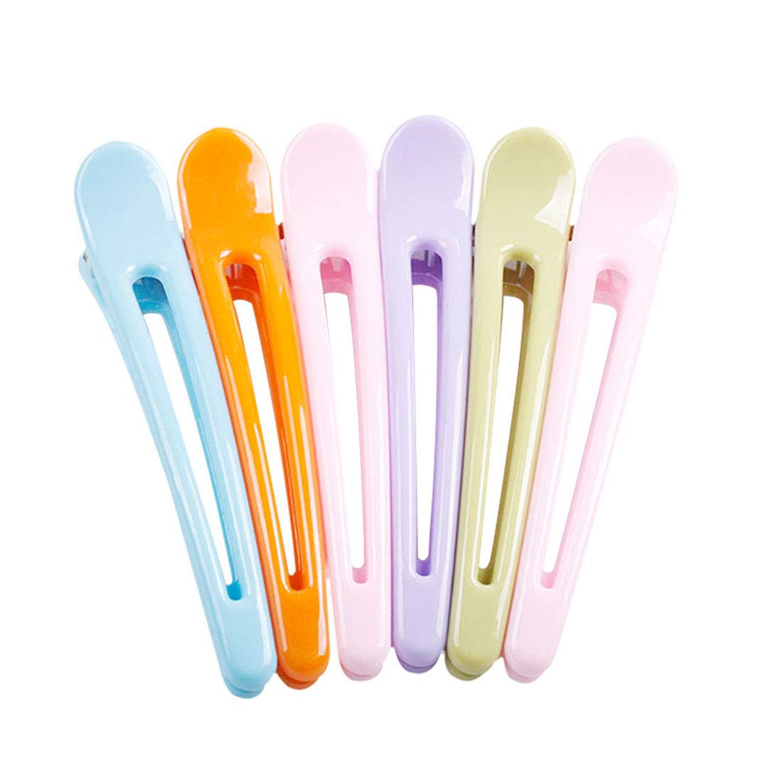 12PCS Colorful Hollow Plastic Metal Alligator Hair Clips - Professional Salon Hair Barrettes for Styling, Sectioning & Non-Slip Grip (4.7 Inch) - Perfect for Hairdressing, Braiding, Extensions & DIY Hairstyles