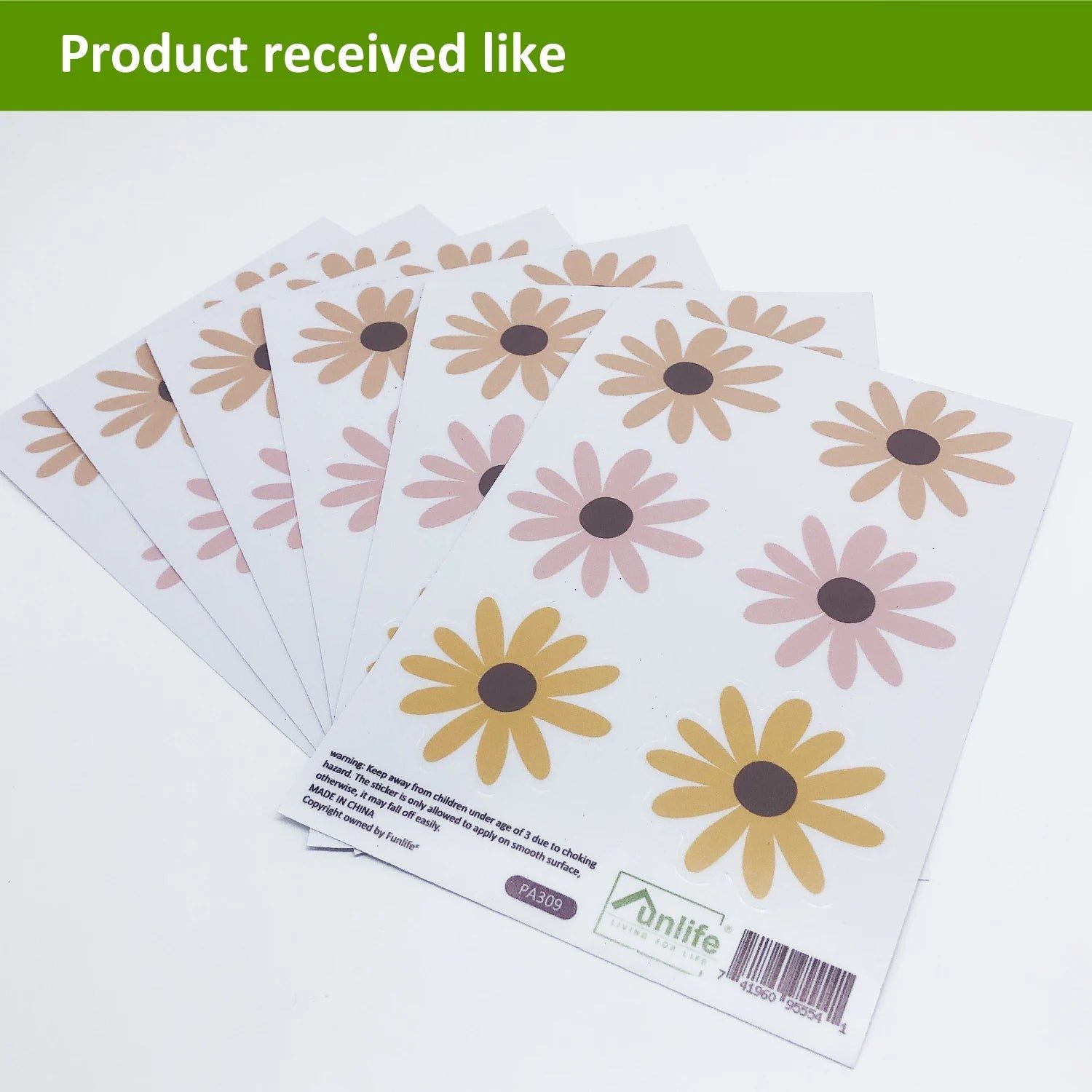 Boho Daisy Flower Wall Stickers - Self-Adhesive Nursery Wall Decals for Girls Room, Baby Shower Decor & Kids Bedroom - Peel and Stick Floral Wall Art