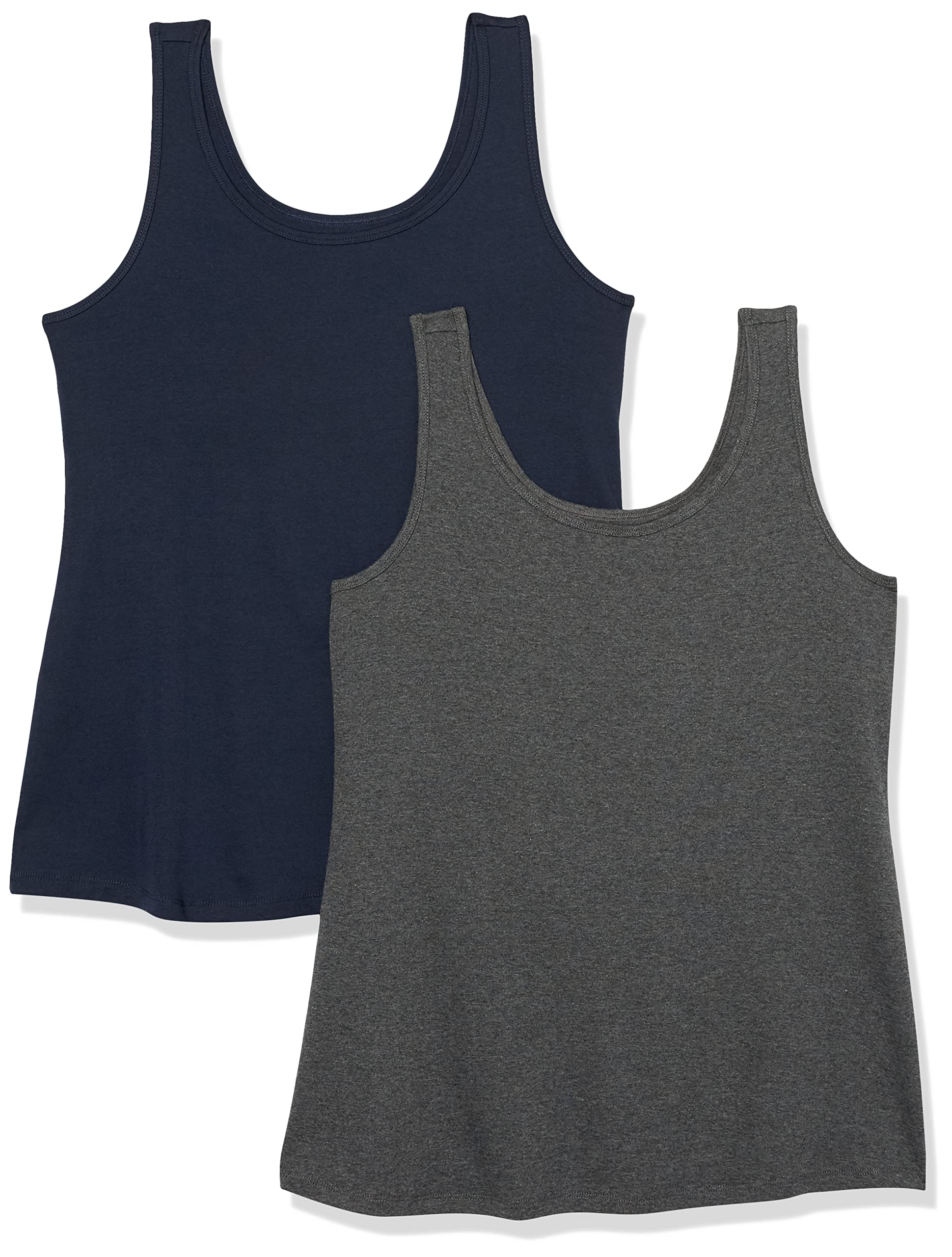 Amazon Essentials Women's Plus Size Tank Tops - 3 Pack Cotton Casual Sleeveless Shirts for Summer, Workout & Layering