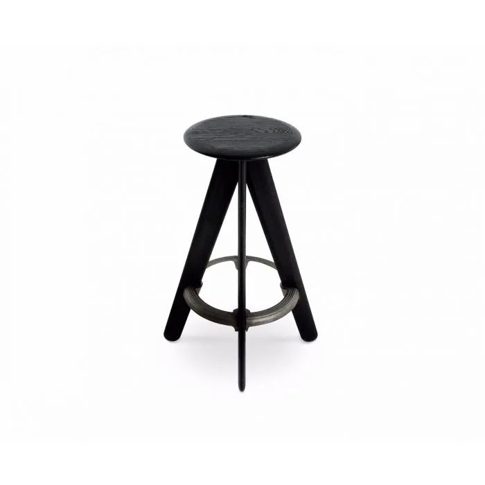 Modern Wooden Slab Bar Stool - Rustic Industrial Style Counter Height Stool for Kitchen Island, Bar & Dining Room - Comfortable & Durable Seating for Home & Commercial Use