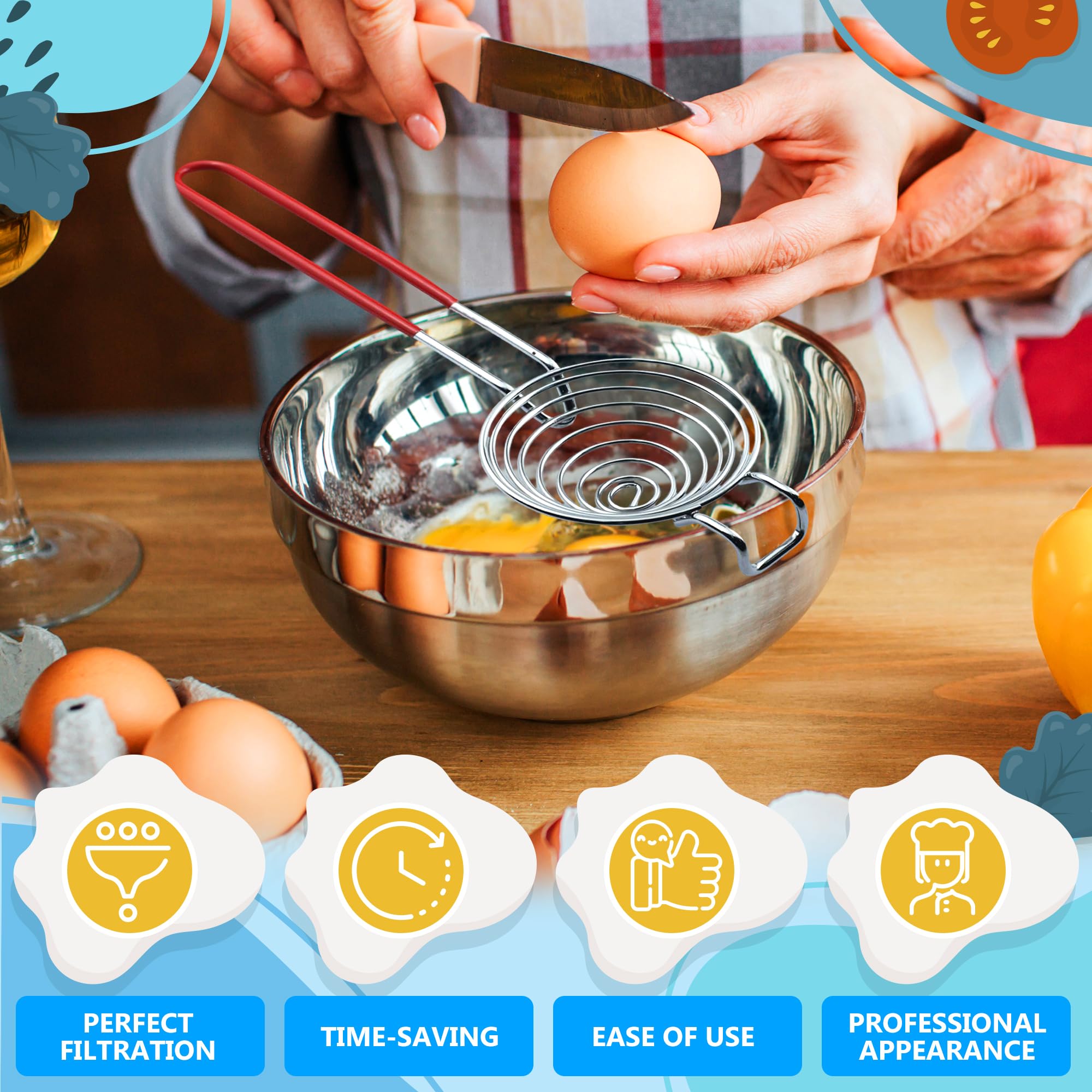 Stainless Steel Egg Yolk Separator - Kitchen Gadget for Raw Eggs & Baking | Perfect for Cakes, Cookies & Cooking | Easy to Clean & Durable Design