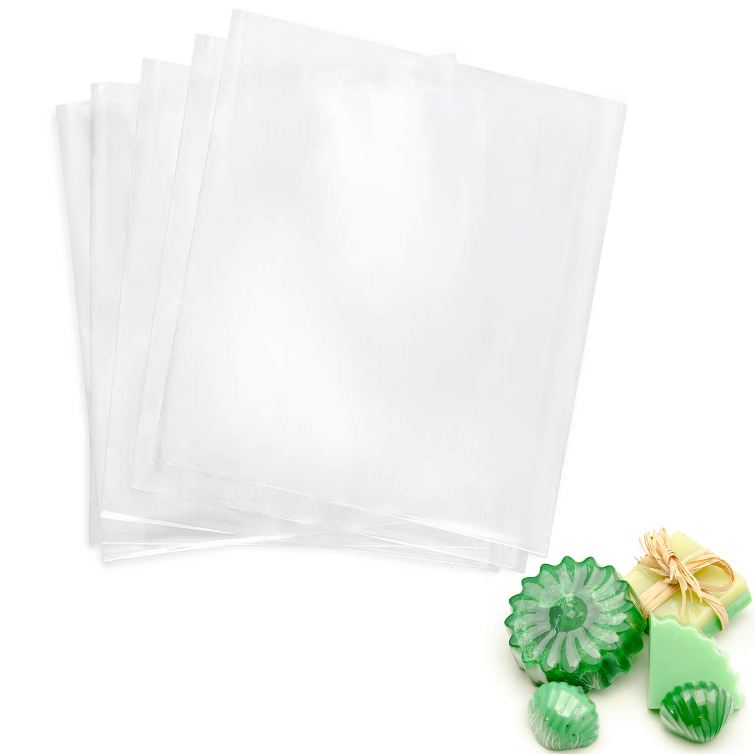 500Pcs 6x6 Inch PVC Clear Heat Shrink Wrap Bags for Soap & Bath Bombs - Perfect for Handmade Soap Packaging, Bath Bomb Wrapping, and Small Gift Packaging