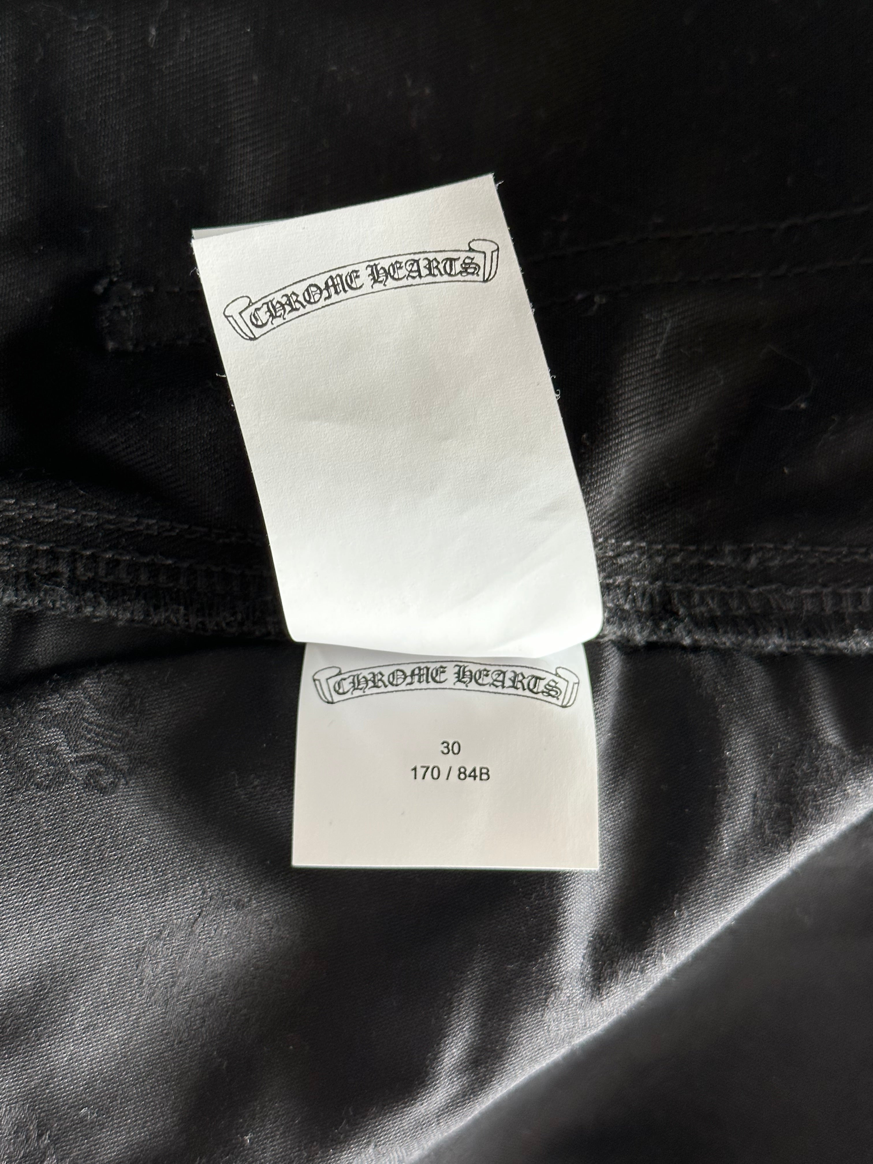 Chrome Hearts Black & Cheetah Cross Patch Carpenter Pants - Gothic Streetwear for Men, Edgy Fashion Statement | Perfect for Concerts, Night Out & Alternative Style